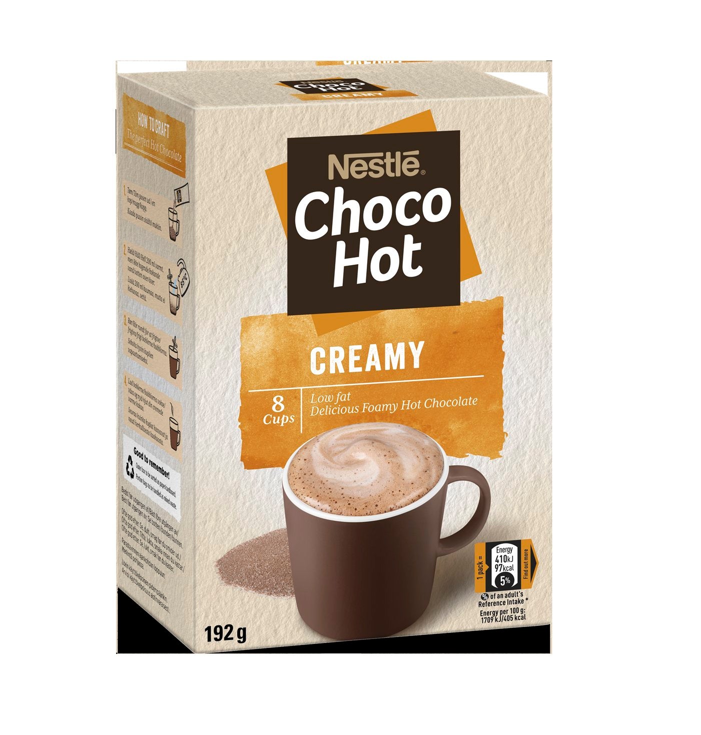 Nestlé 8kpl/192g Choco Hot Creamy maitokaakaojuomajauhe annospussi
