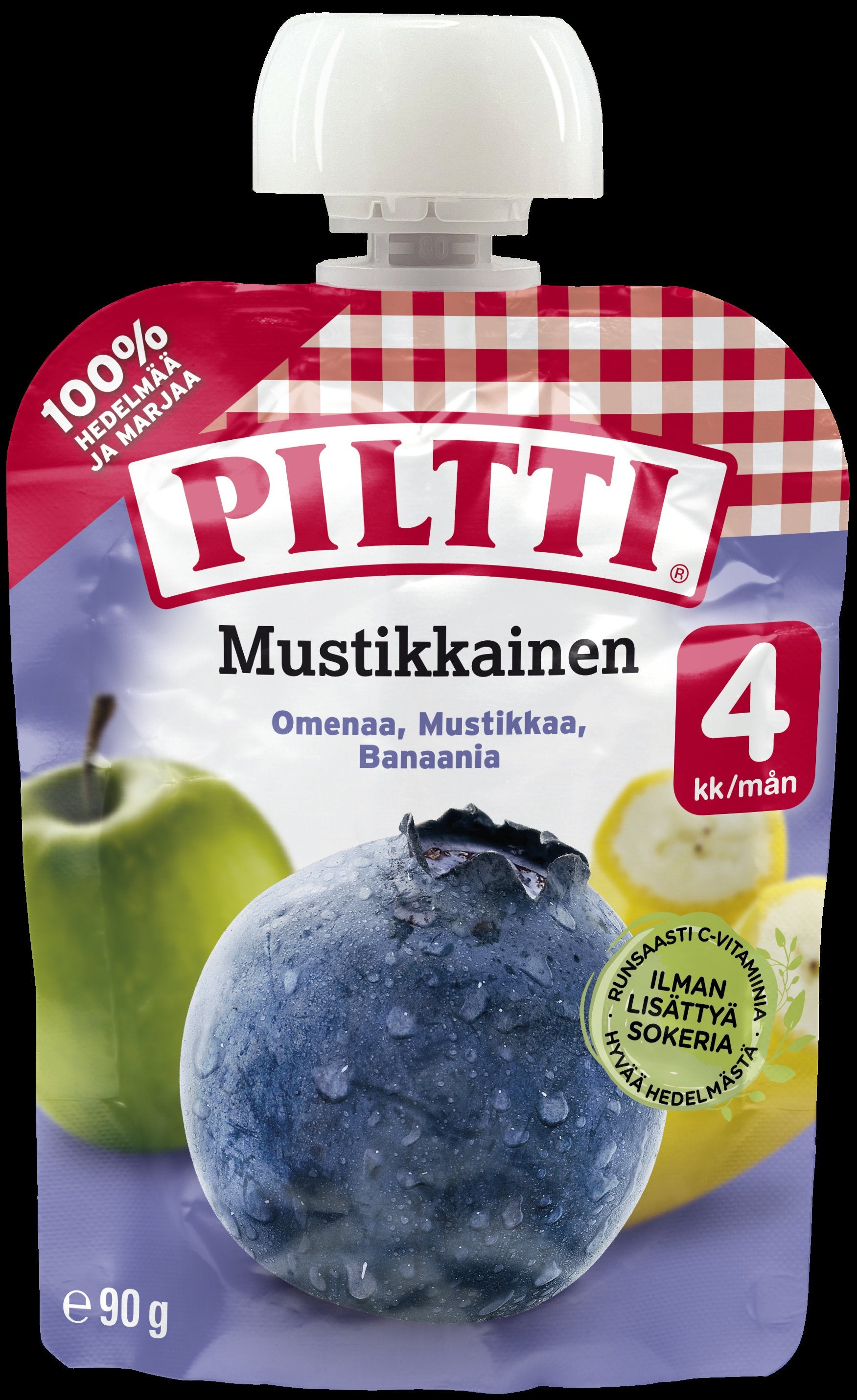 Piltti 90g Mustikkainen hedelmäsose 4kk annospussi