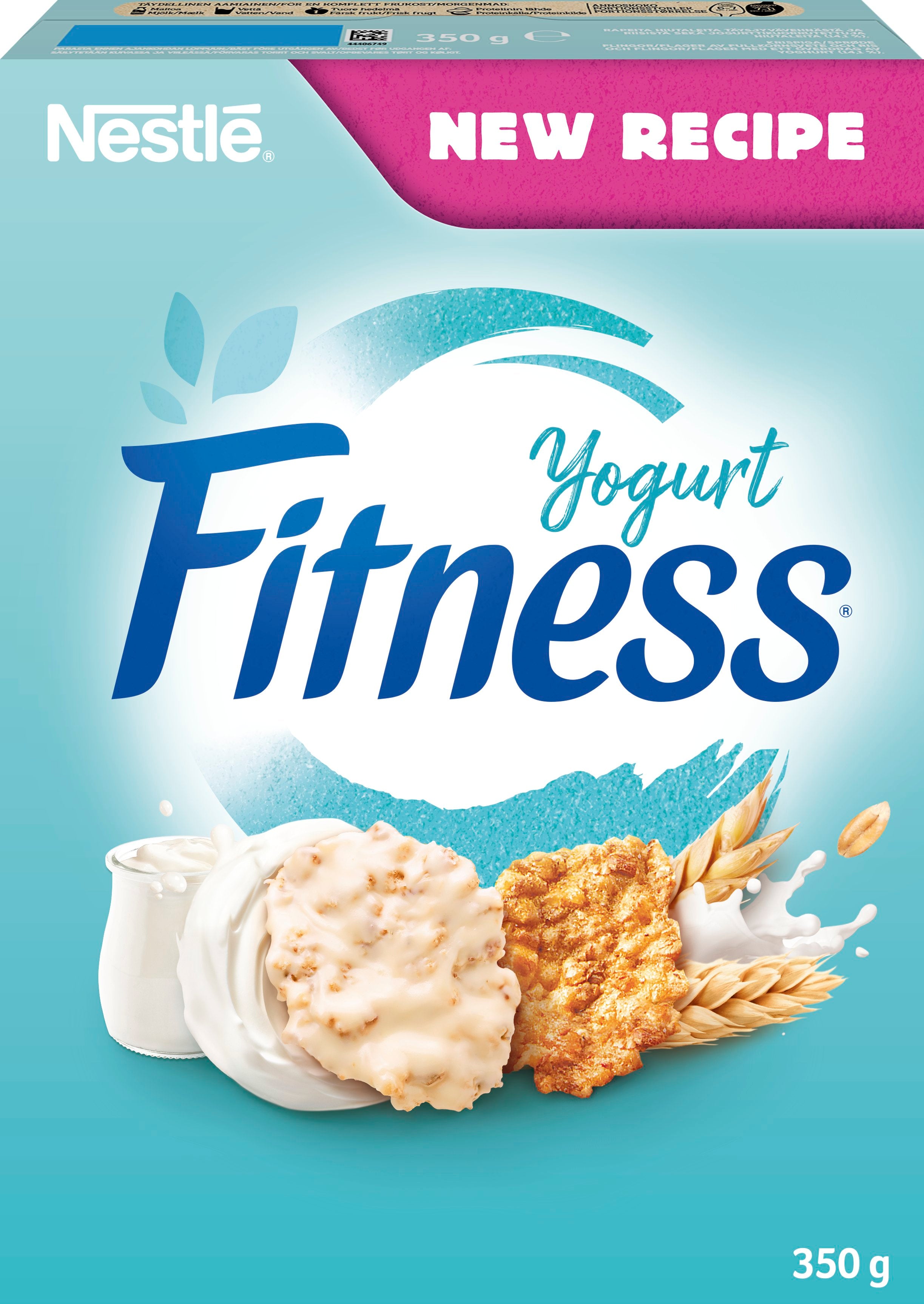 Nestlé Fitness 350g Yogurtflakes hiutaleita täysjyvävehnästä-, -kaurasta ja riisistä sekä jogurttikuorrutettuja hiutaleita