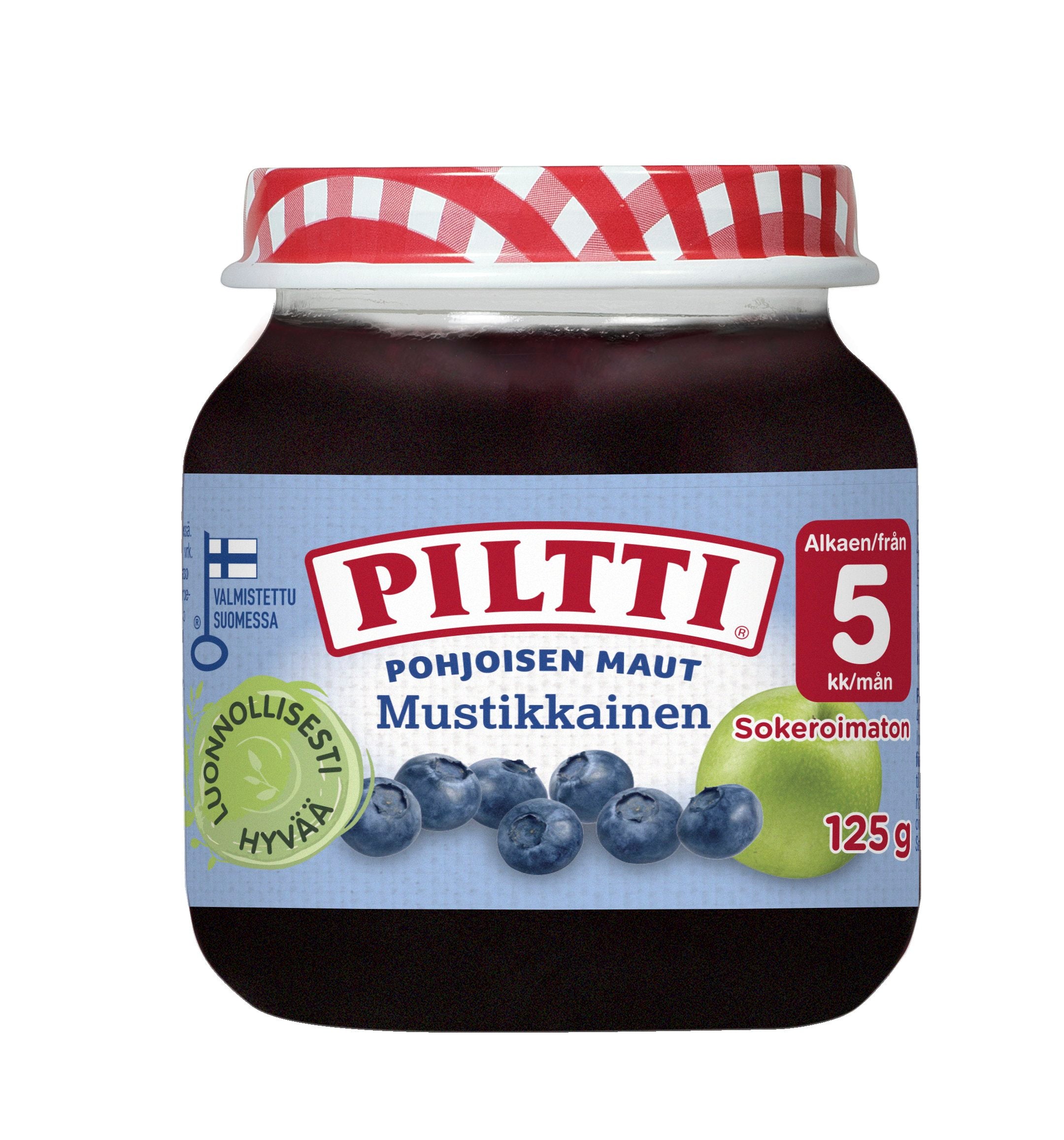 PILTTI Pohjoisen maut 125g Mustikkainen marja- ja hedelmäsose 5kk