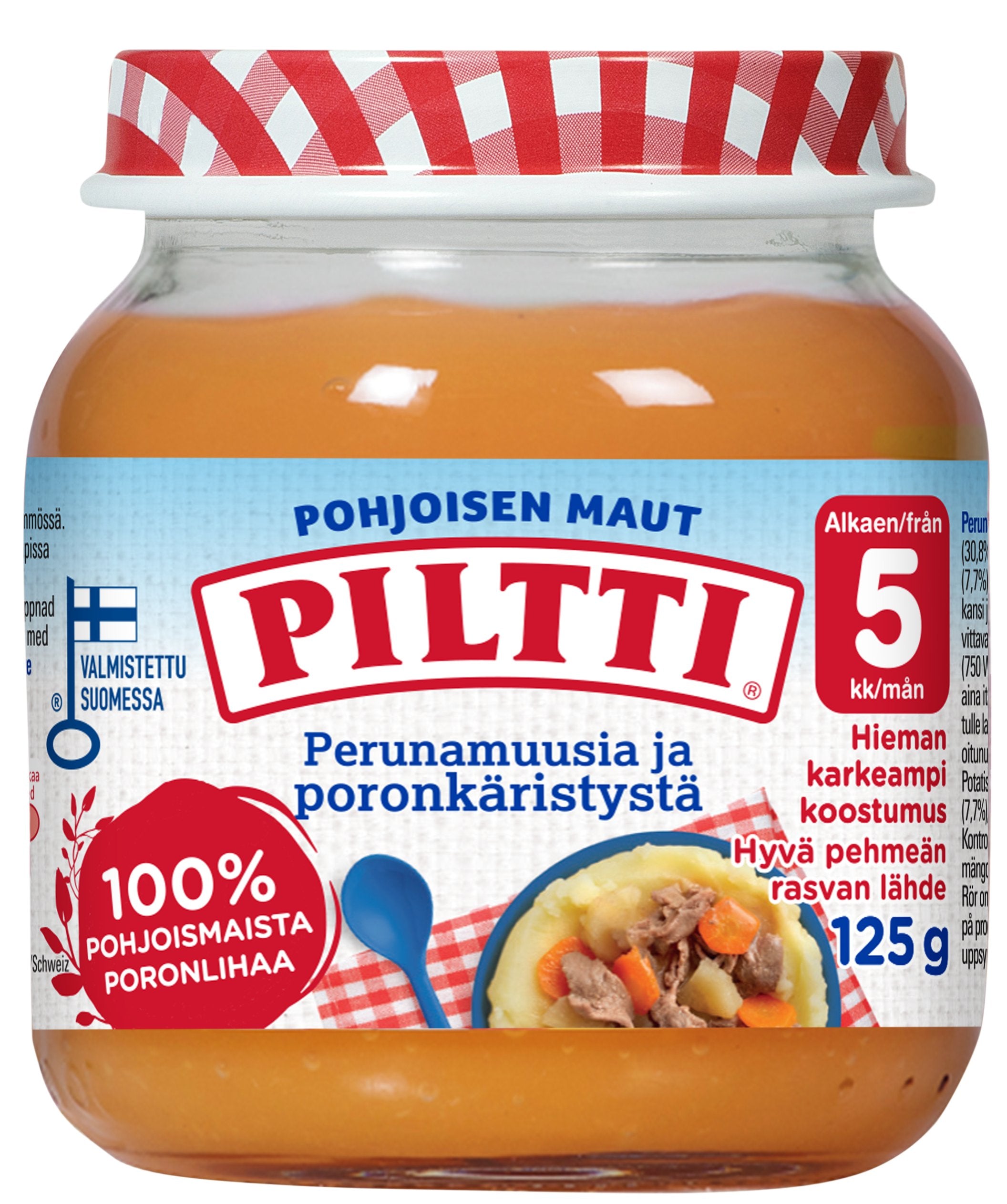 Piltti Pohjoisen maut 125g Perunamuusia ja poronkäristystä lastenateria 5kk