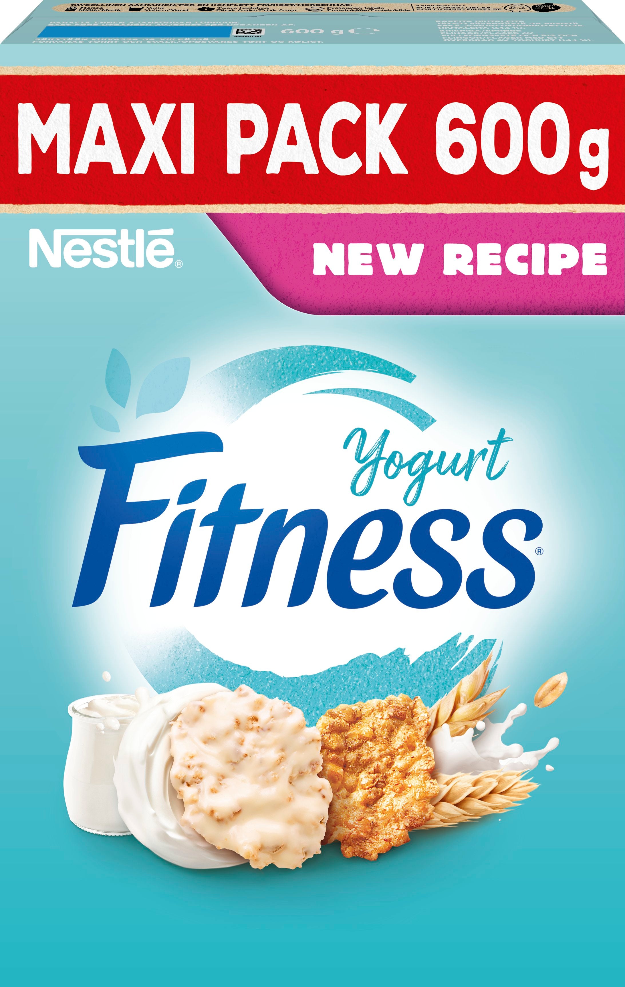 Nestlé Fitness 600g Yogurtflakes hiutaleita täysjyvävehnästä-, -kaurasta ja riisistä sekä jogurttikuorrutettuja hiutaleita