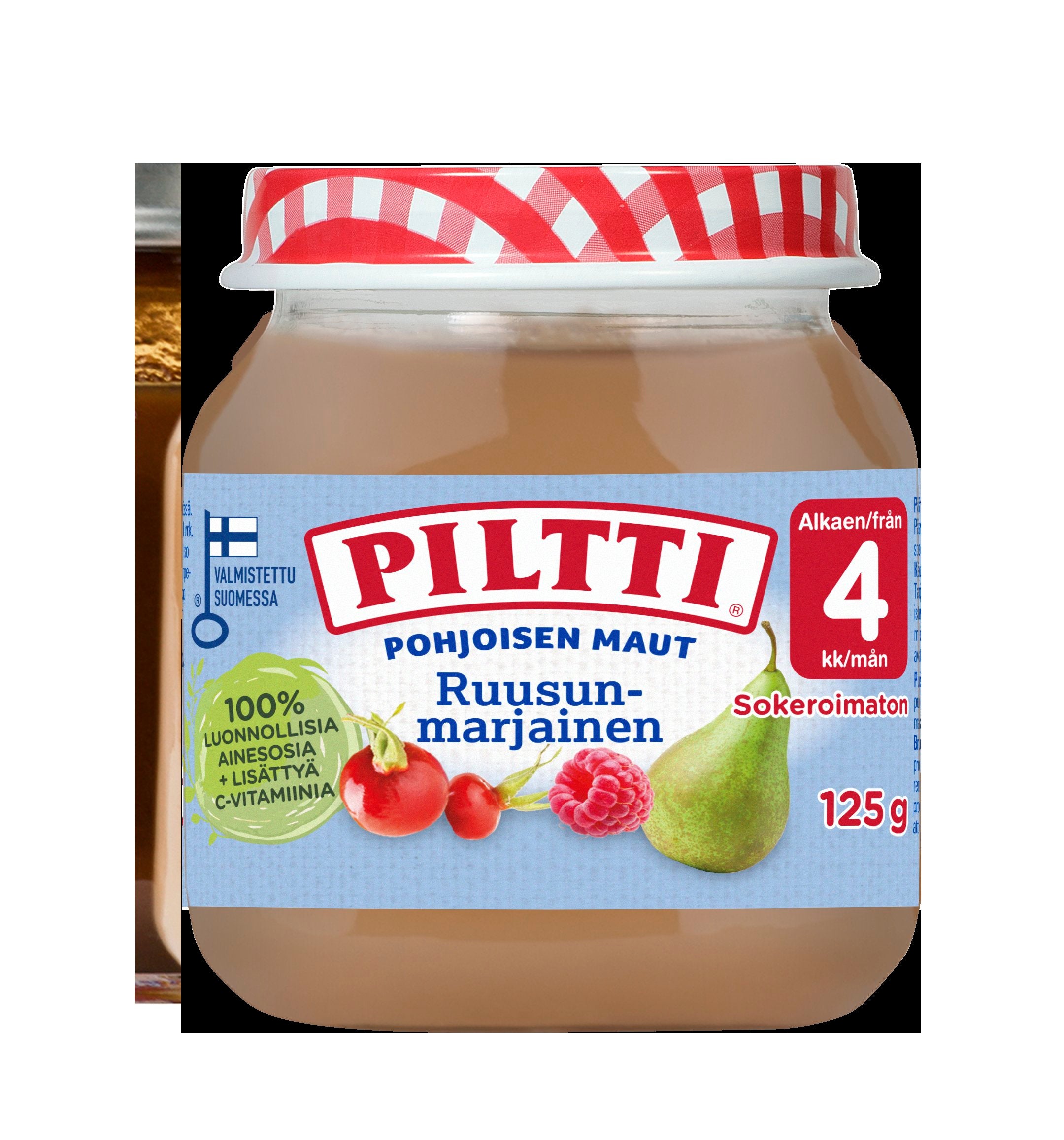 Piltti 125g Pohjoisen maut Ruusunmarjainen marja- ja hedelmäsose 4kk