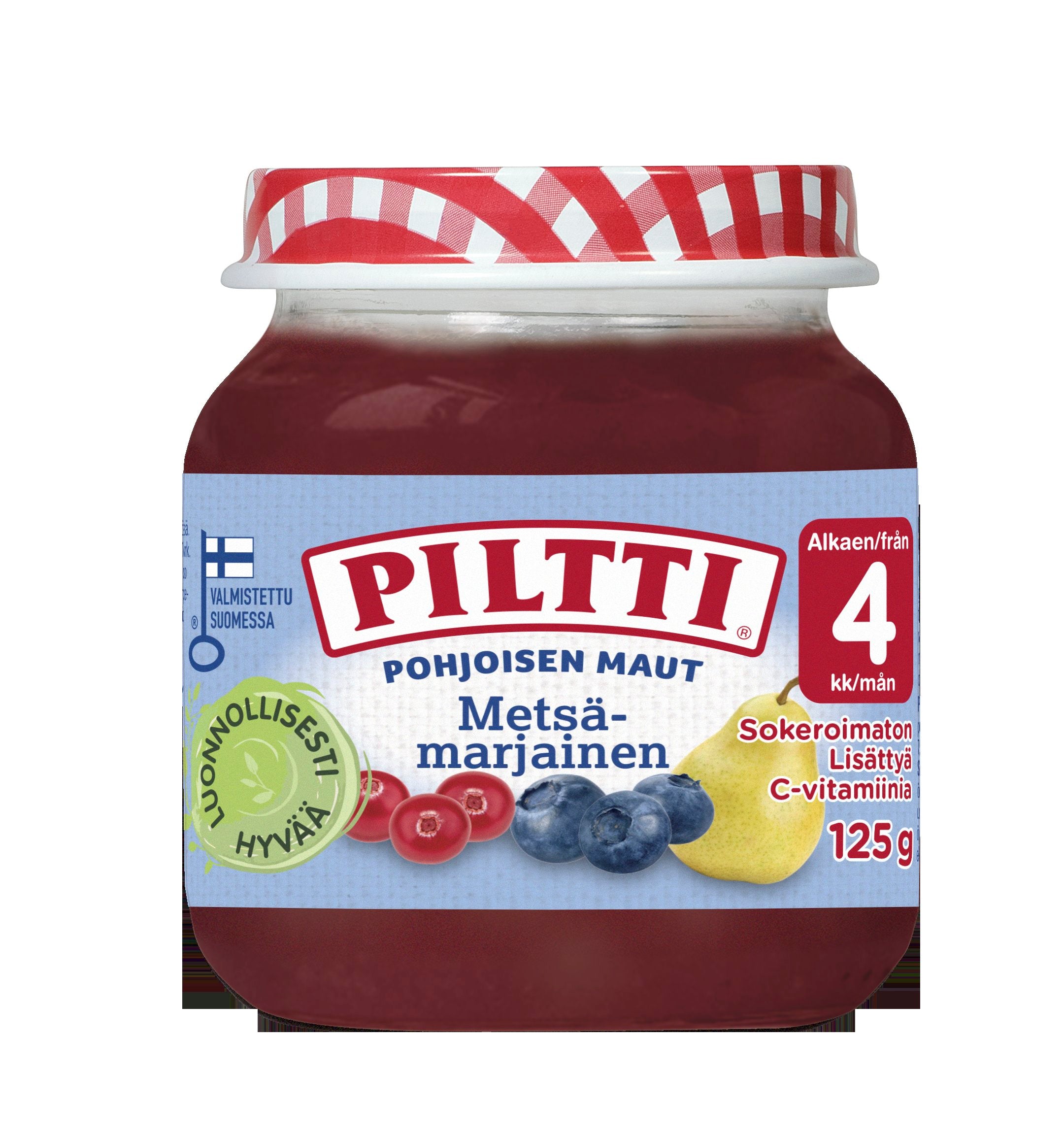 PILTTI 125g Pohjoisen maut Metsämarjainen marja- ja hedelmäsose 4kk