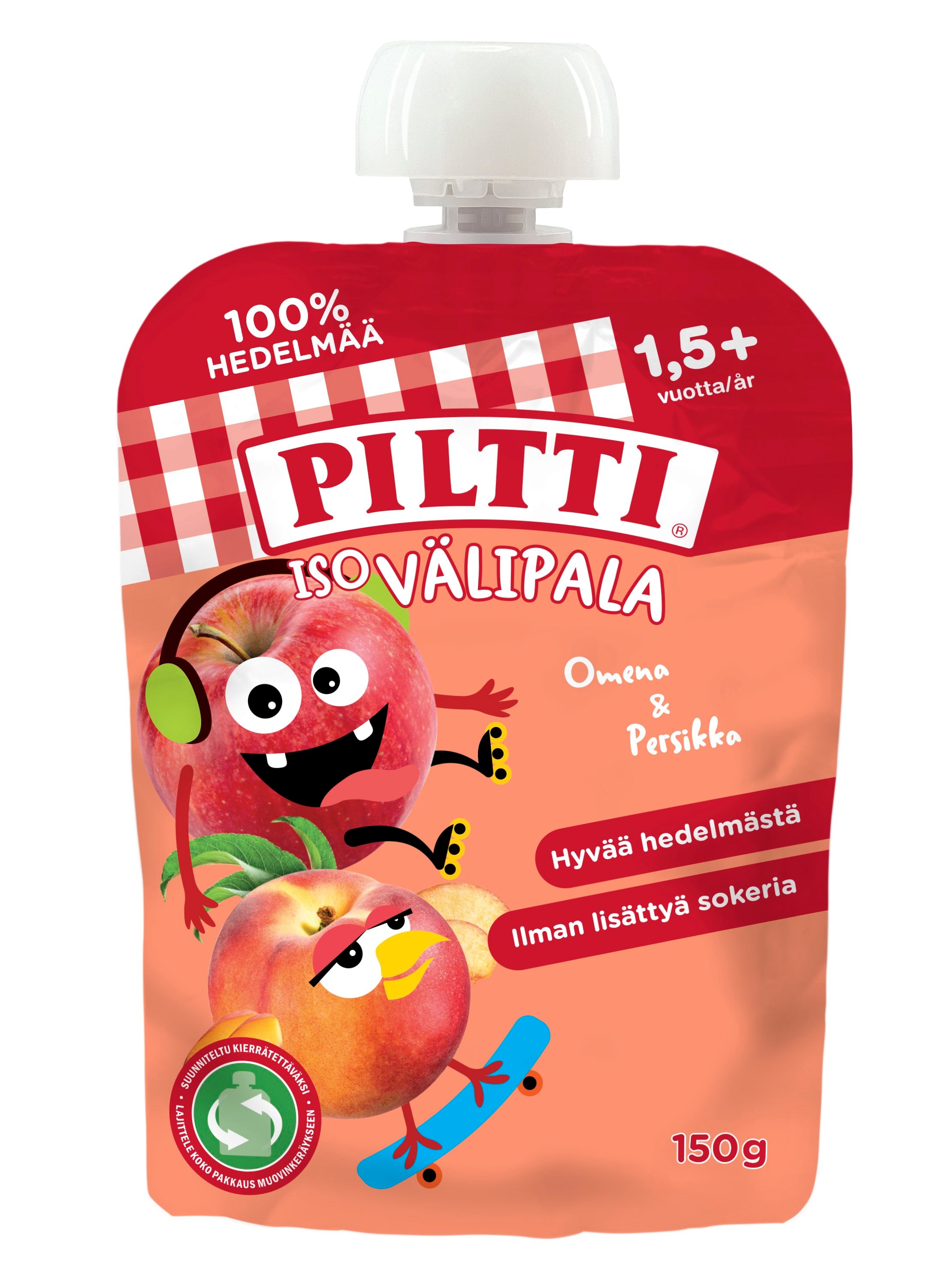Piltti Iso Välipala 150g Omena-Persikka 1,5+v annospussi