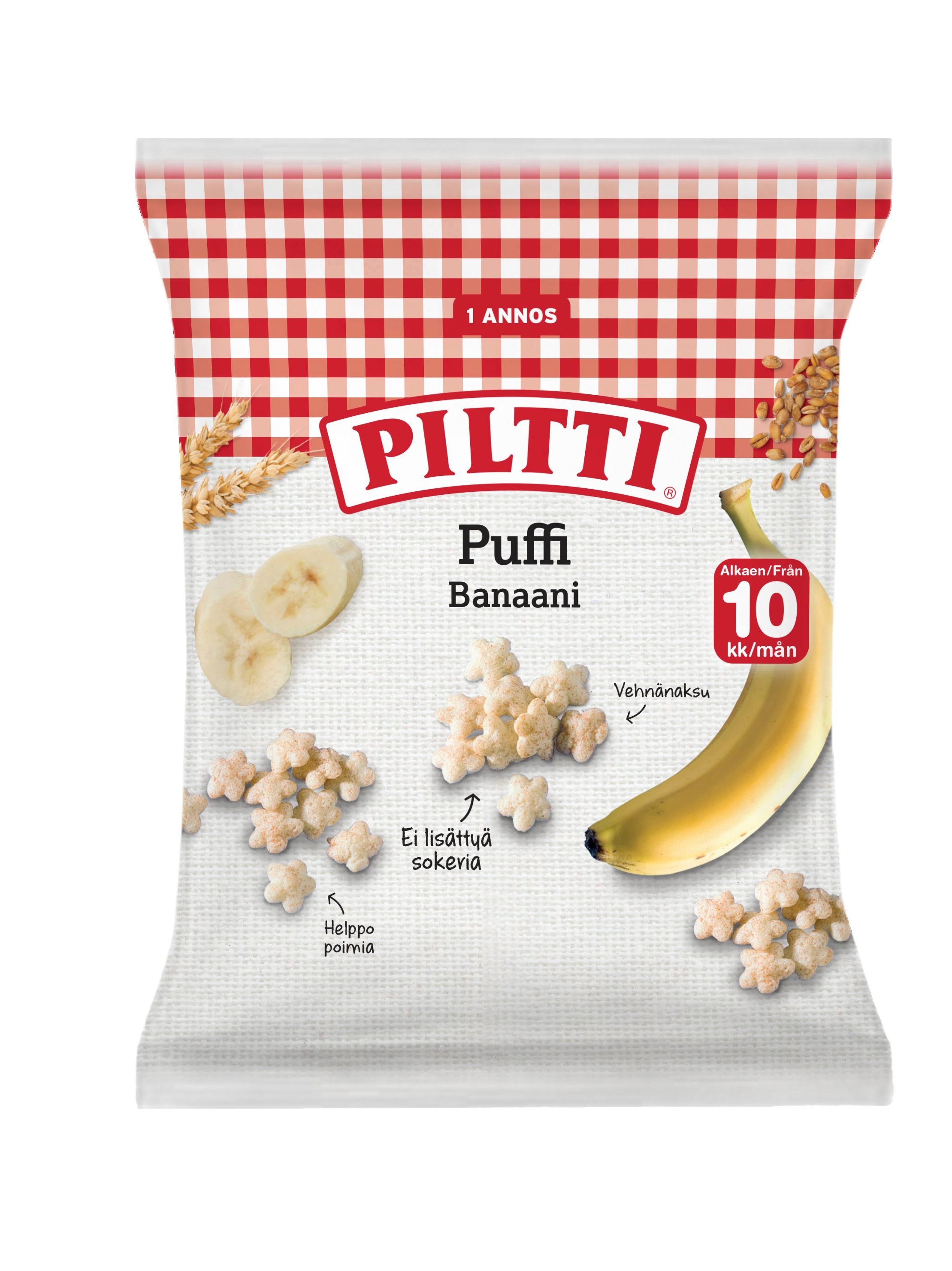 PILTTI Puffi 7g Banaanin makuisia vehnänaksuja 10kk