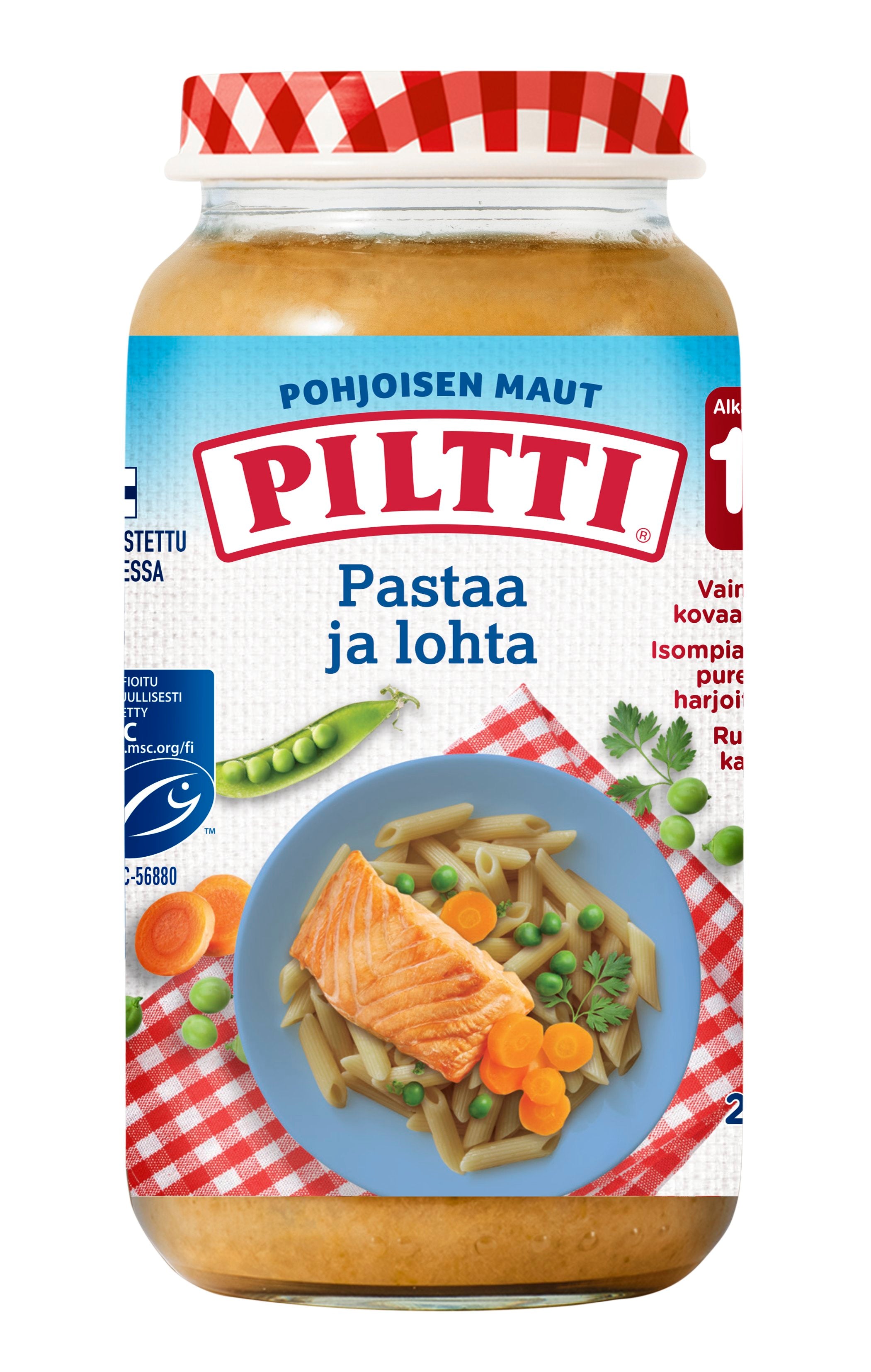 Piltti Pohjoisen maut 250g Pastaa ja lohta lastenateria 1-3v