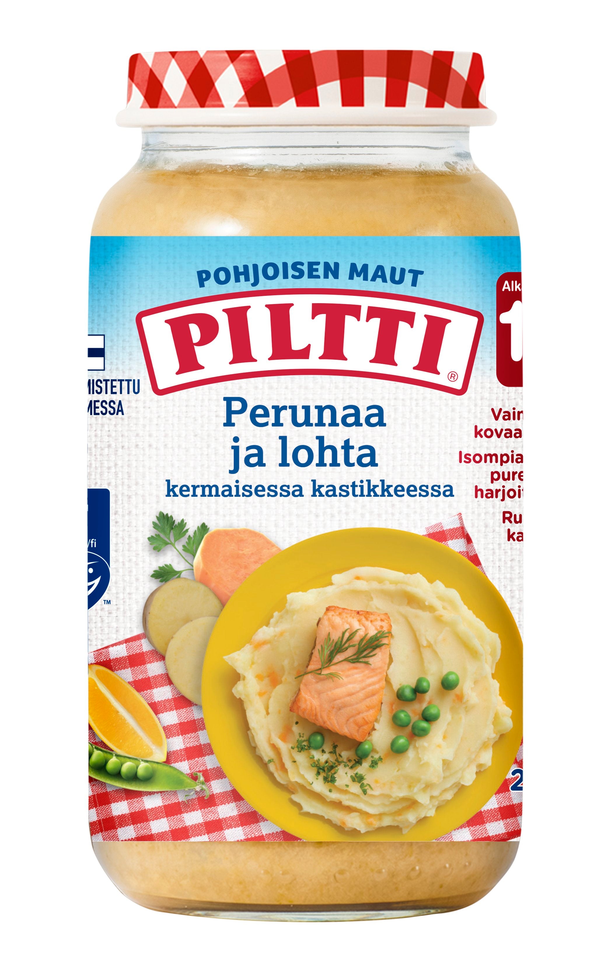 Piltti Pohjoisen maut 250g Perunaa ja lohta kermaisessa kastikkeessa lastenateria 1-3v