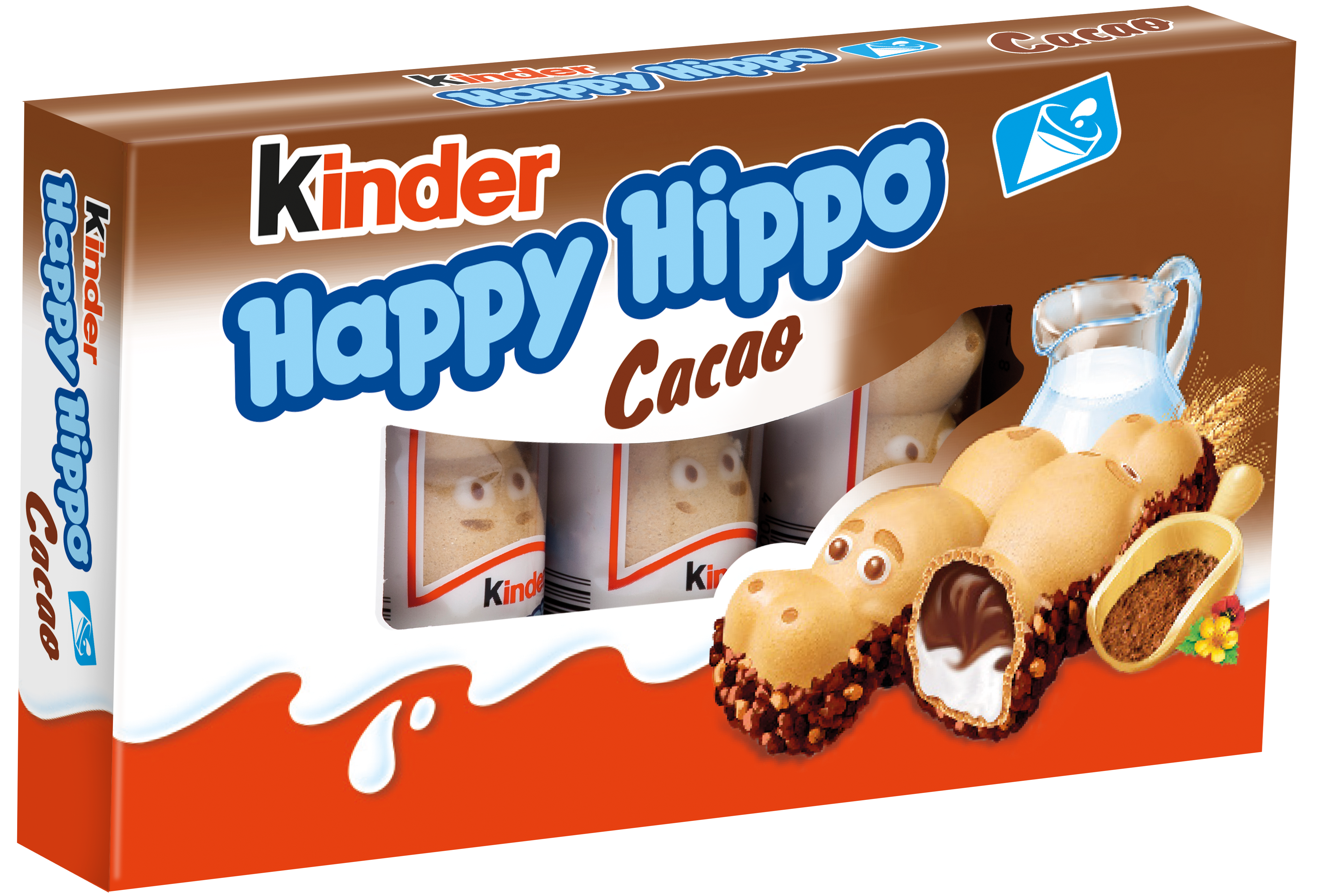 Kinder Happy Hippo Maito- ja kaakaokreemillä täytetty rapea vohvelipatukka
5kpl/103g