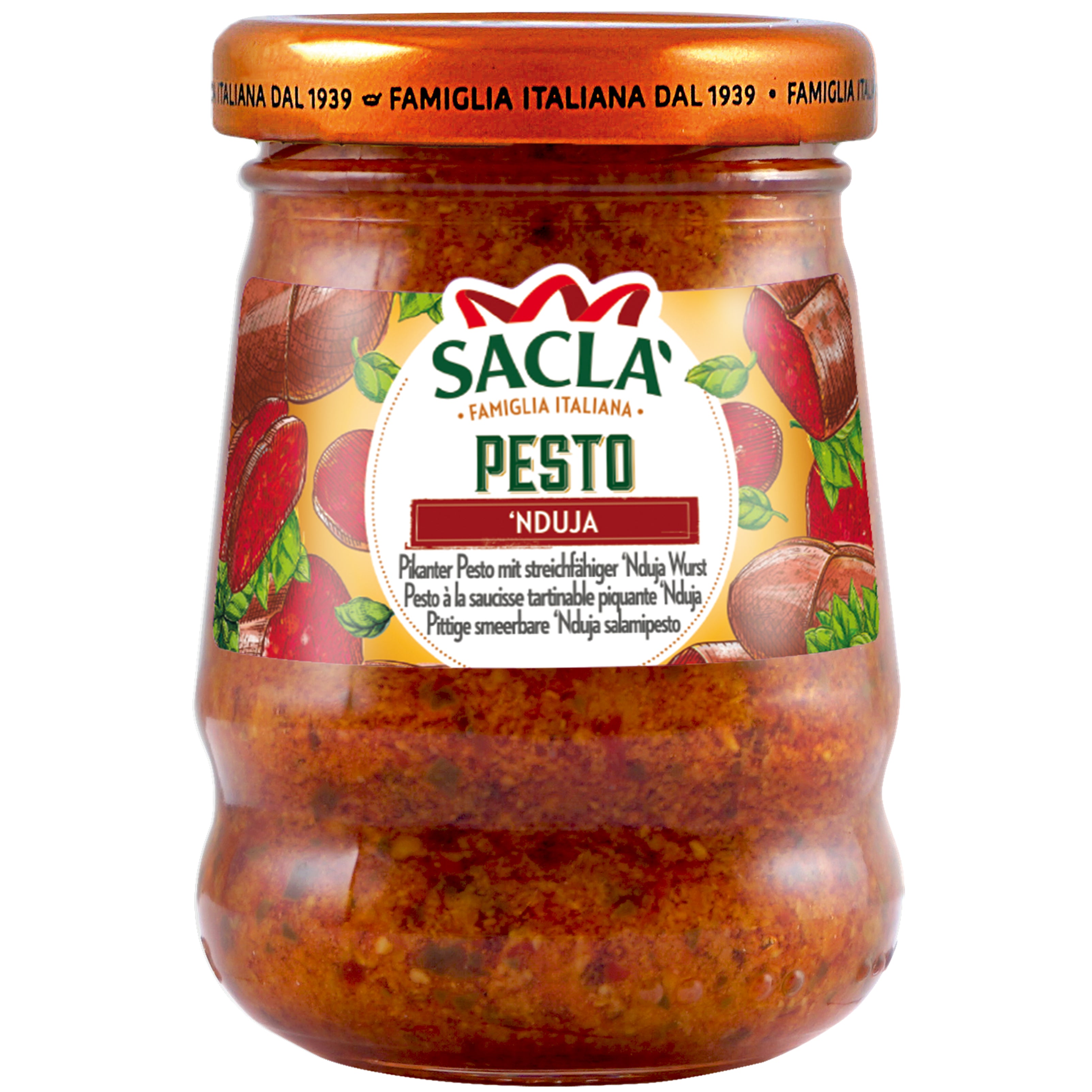 Saclà 90g 'Nduja salami pesto