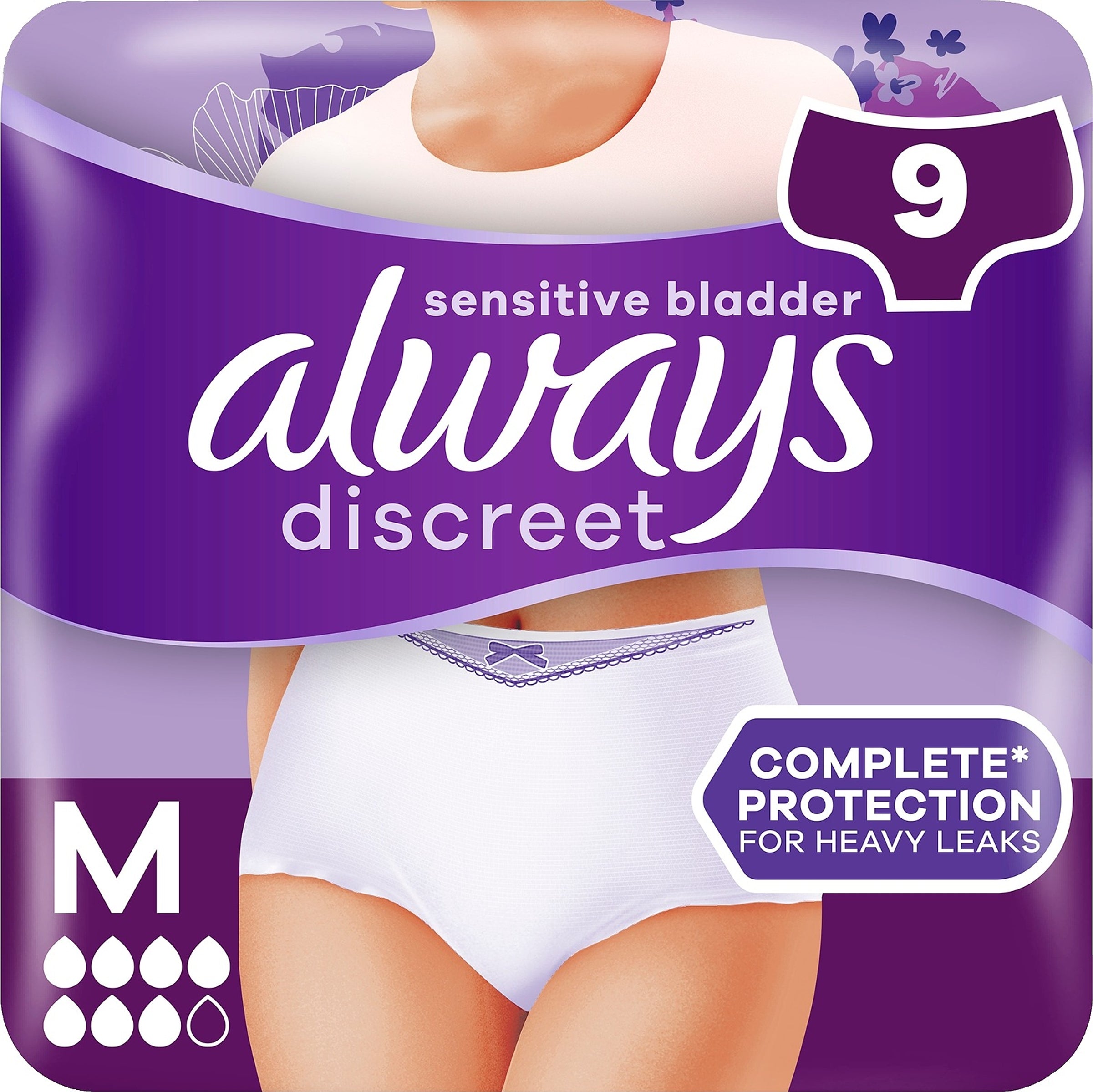 Always 9kpl Discreet Complete Protection Plus M Lotion pour le corps
