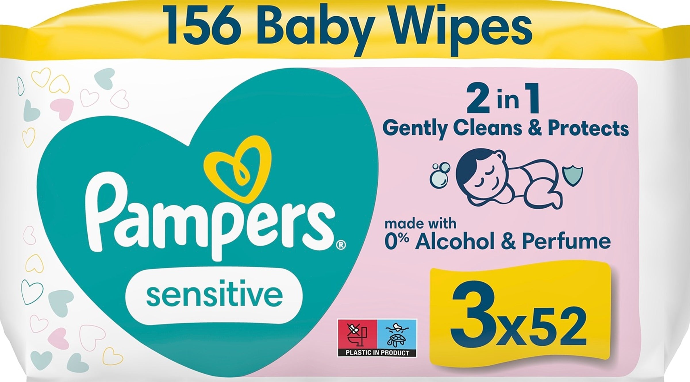 Pampers Sensitive Baby Wipes 156kpl puhdistuspyyhe