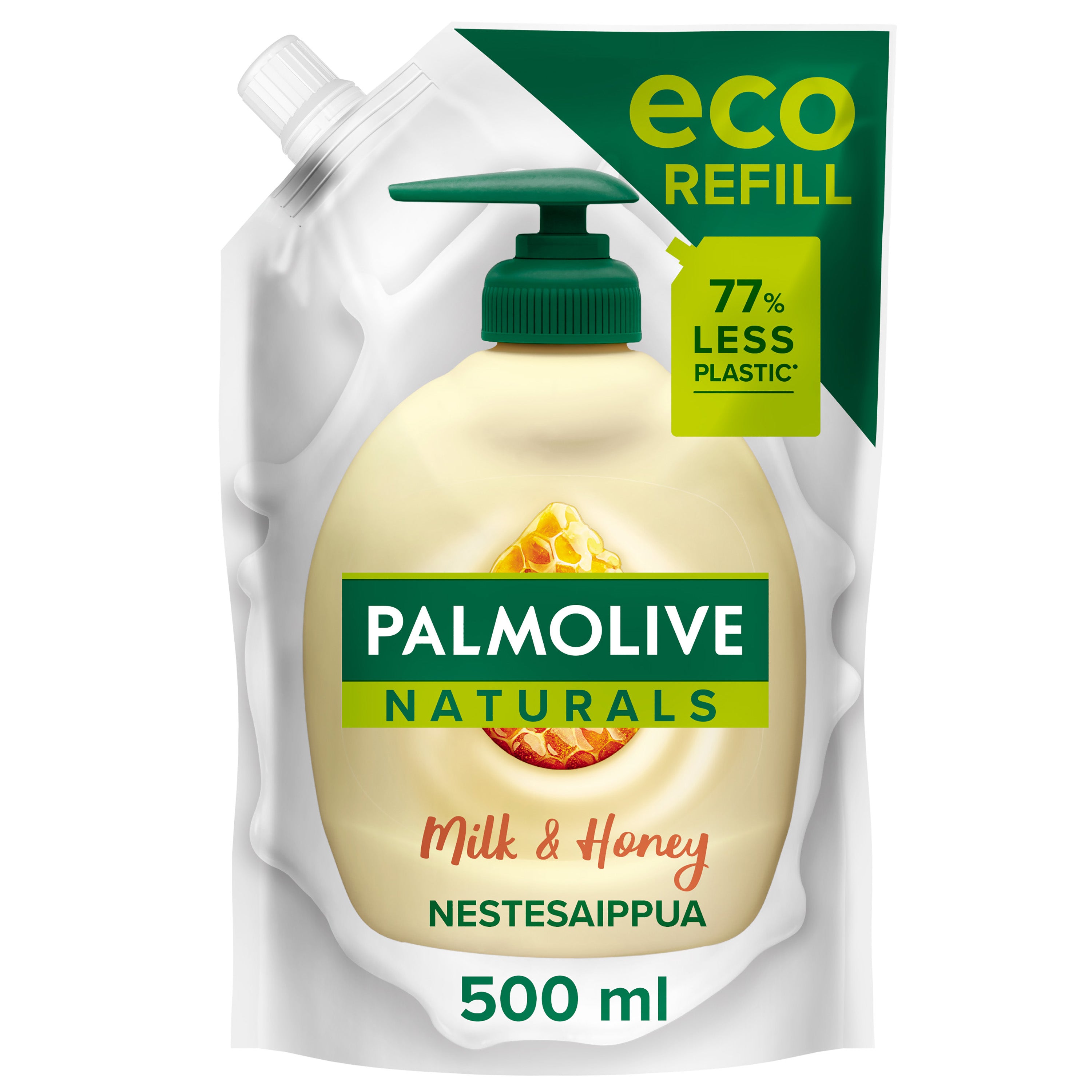 Palmolive Naturals Milk & Honey nestesaippuan täyttöpussi 500ml