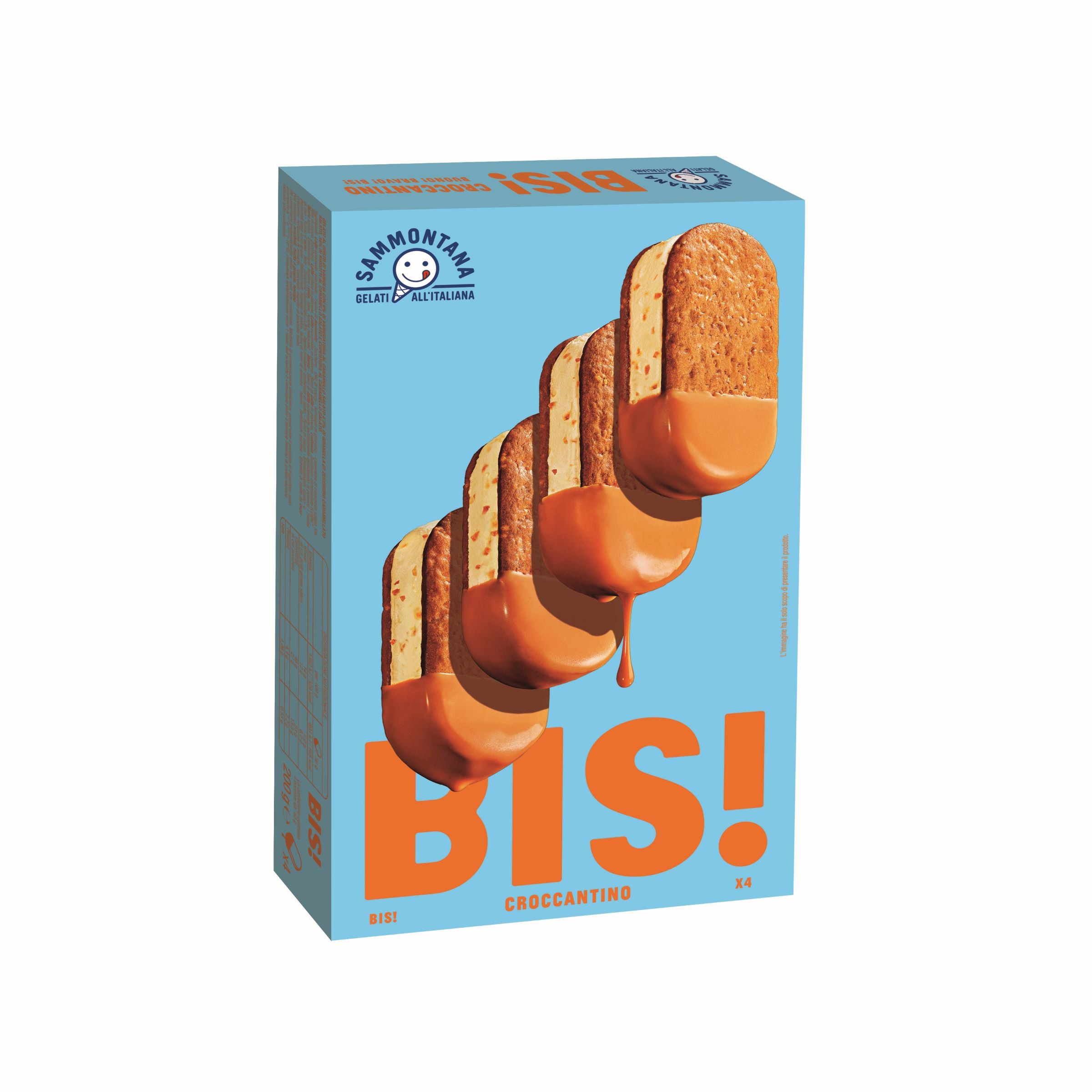 Sammontana Bis! Croccantino Jäätelökeksi 4 kpl x 50g = 200g monipakkaus