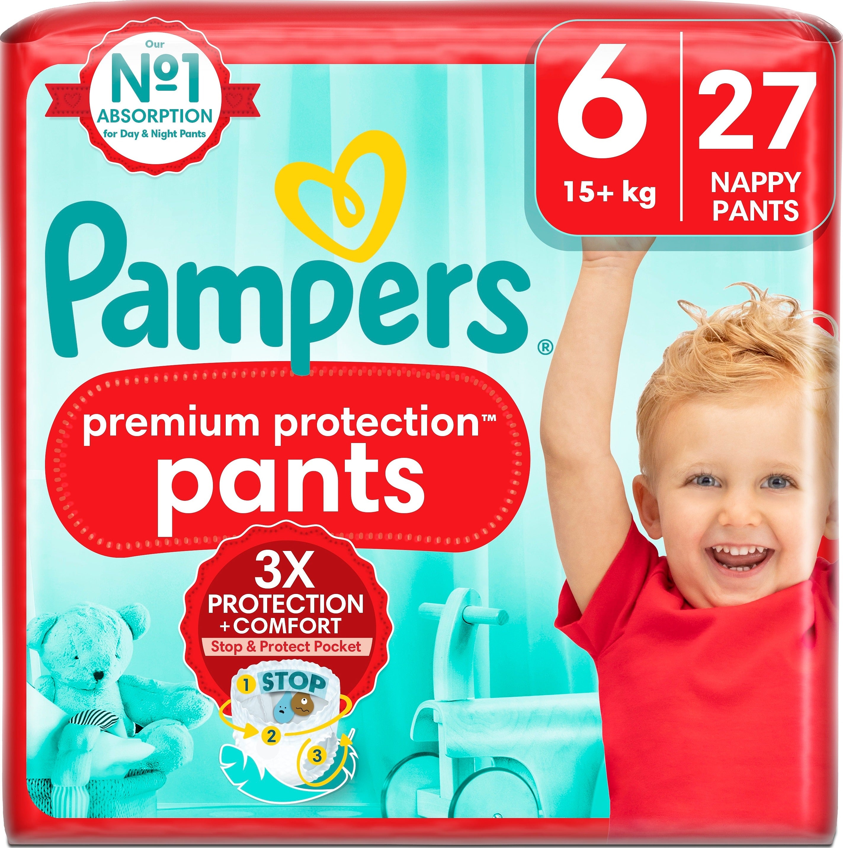 Pampers Premium Protection Pants S6 15+kg 27kpl housuvaippa