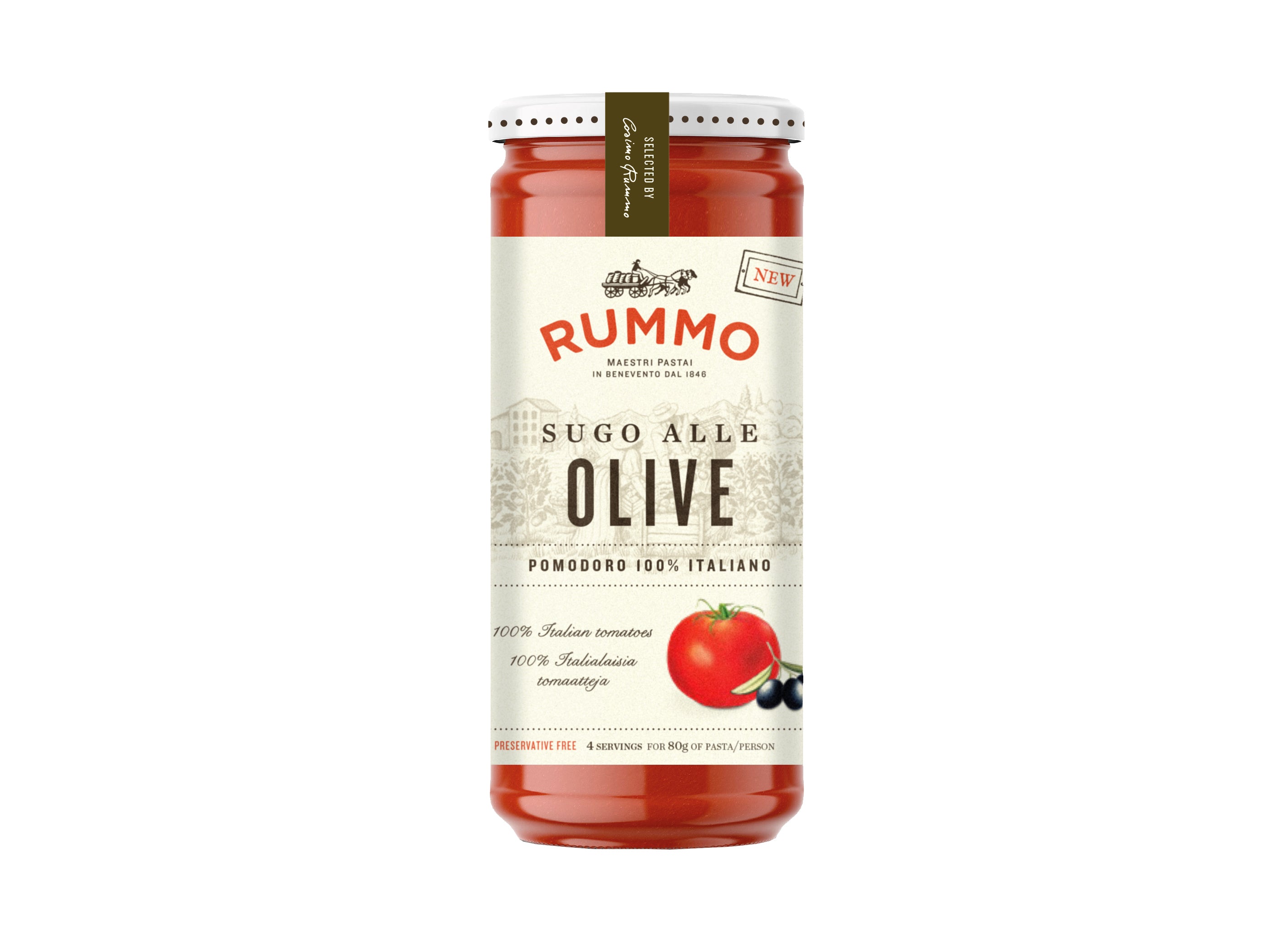 Rummo Sugo alle pastakastike aux olives 340g