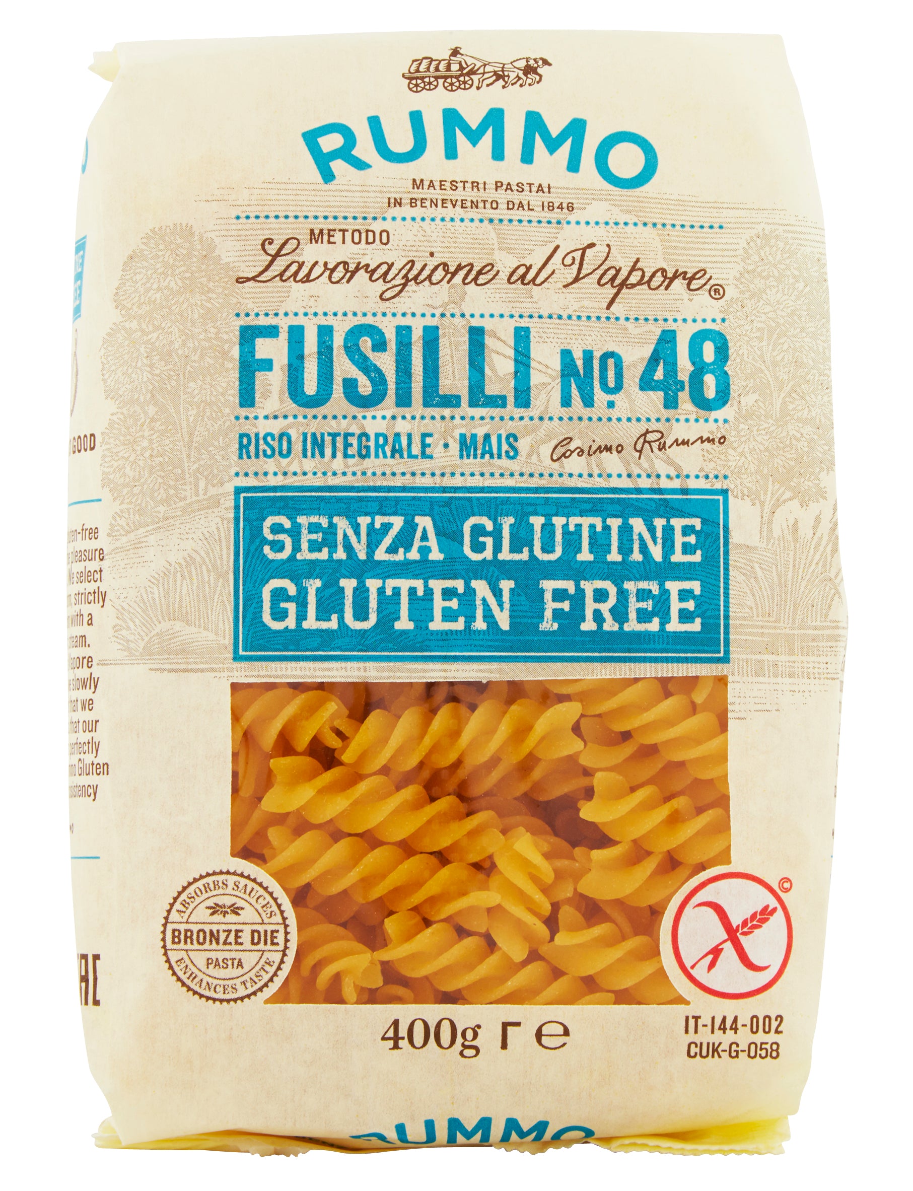 Rummo Gluteeniton fusilli pasta no 48 400g