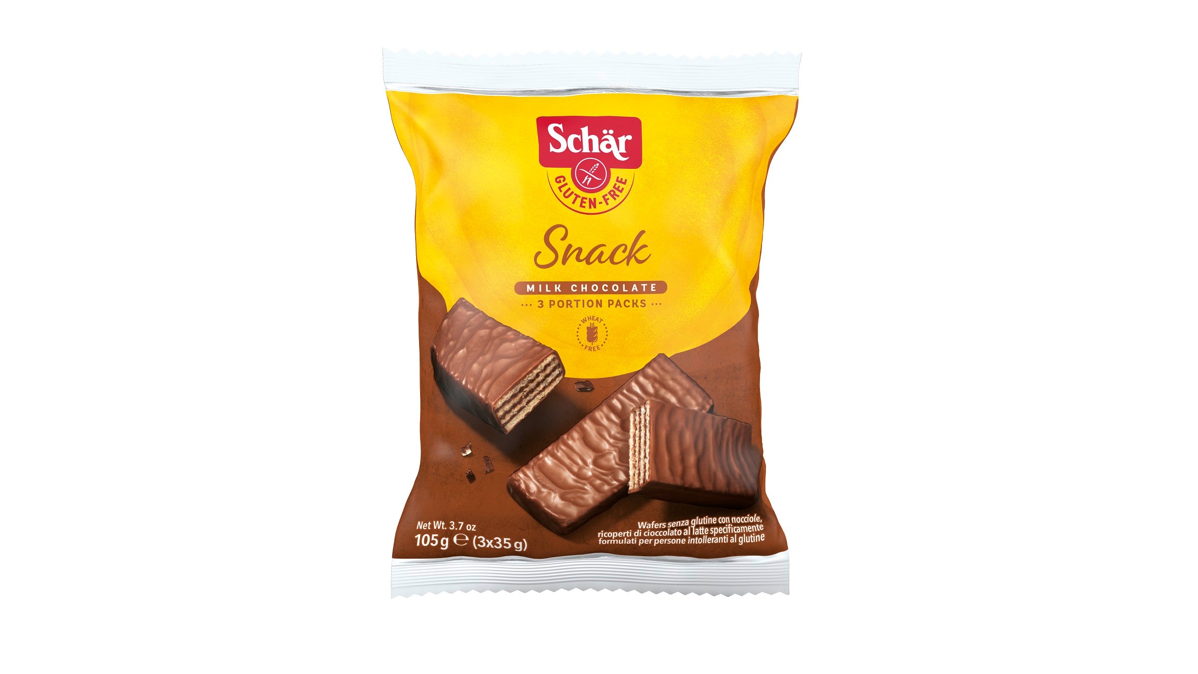 Schär Snack hasselpähkinäsuklaavohveli 105g GTON