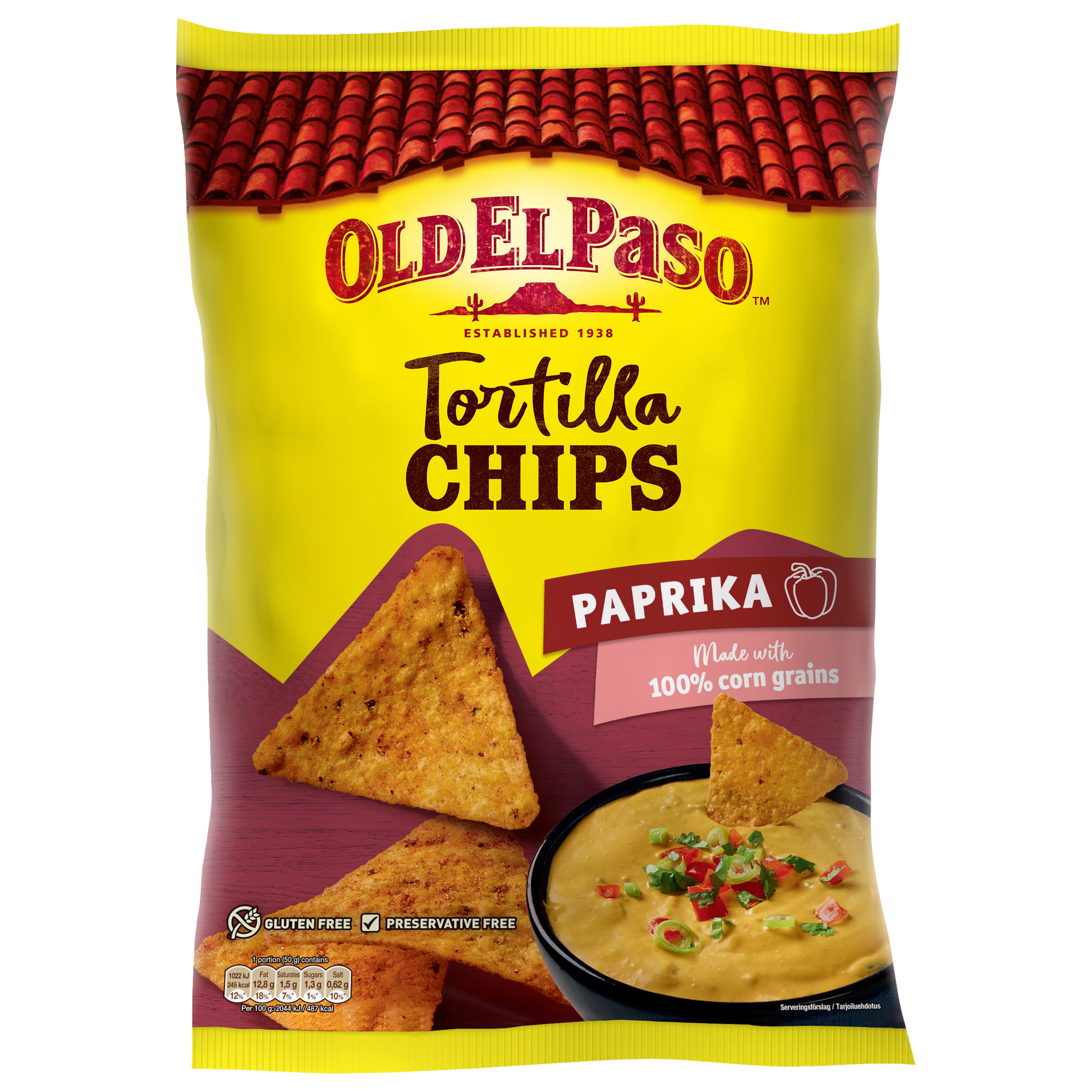 Chips tortilla Old El Paso Paprika 185g