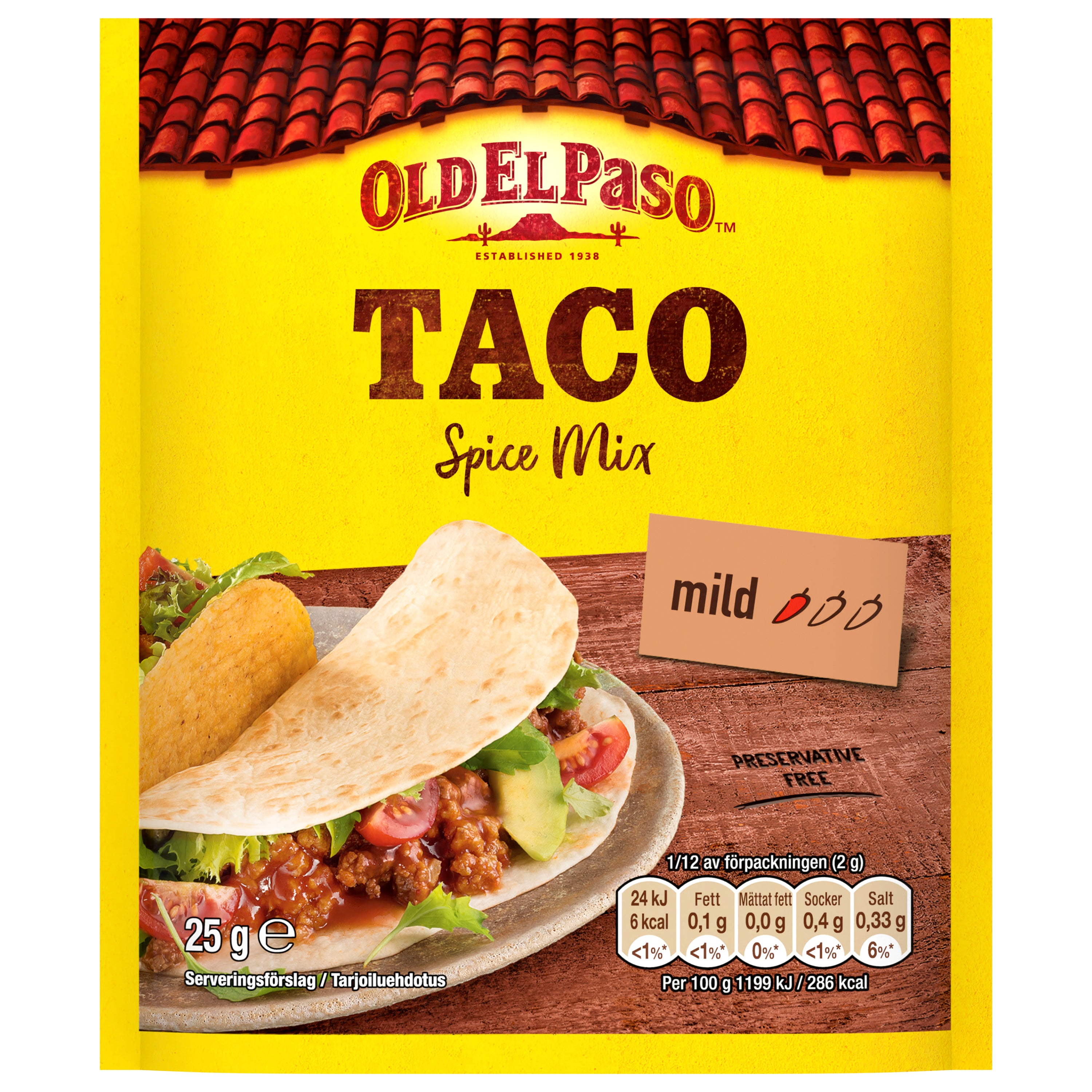 Old El Paso 25g Taco Mausteseos Original