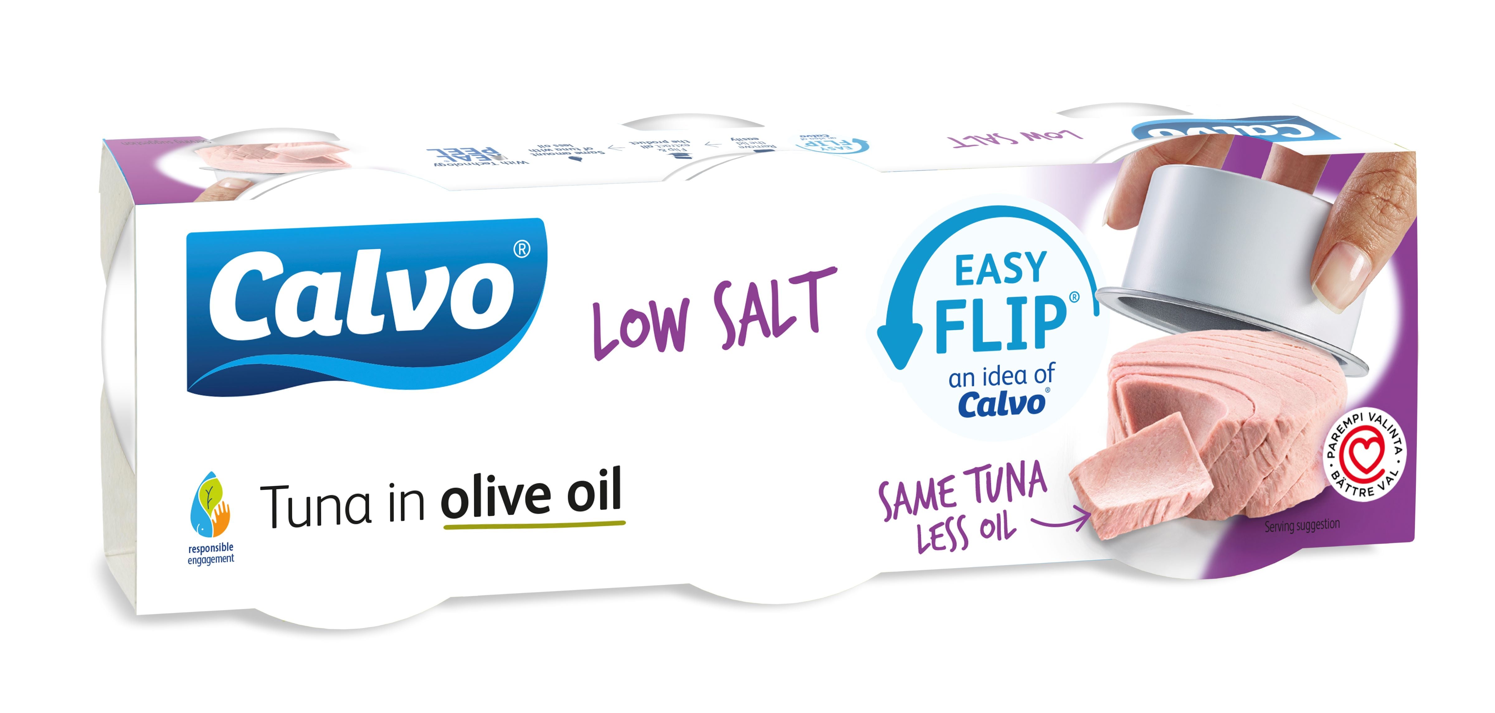 Calvo Tonnikala oliiviöljyssä vähäsuolainen 3x65/52g