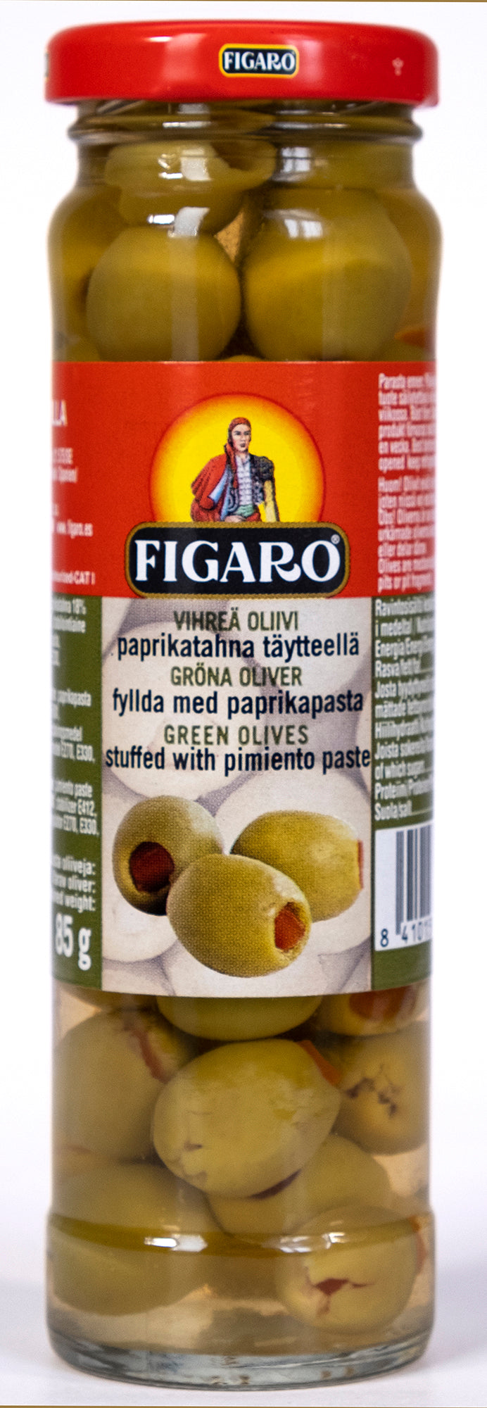 Figaro Vihreä oliivi paprikatahna täytteellä 142g/85g