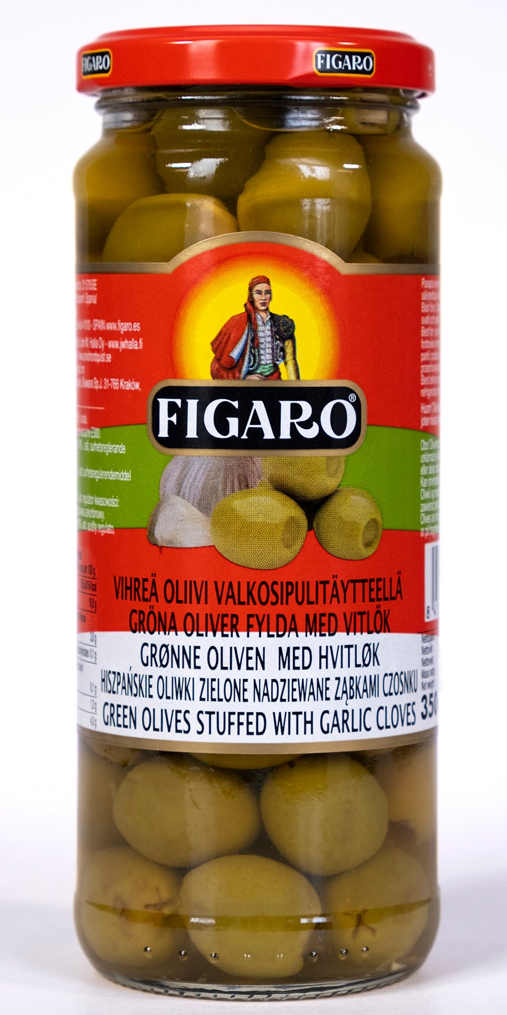 Figaro Vihreä oliivi valkosipulitäytteellä 350g/190g