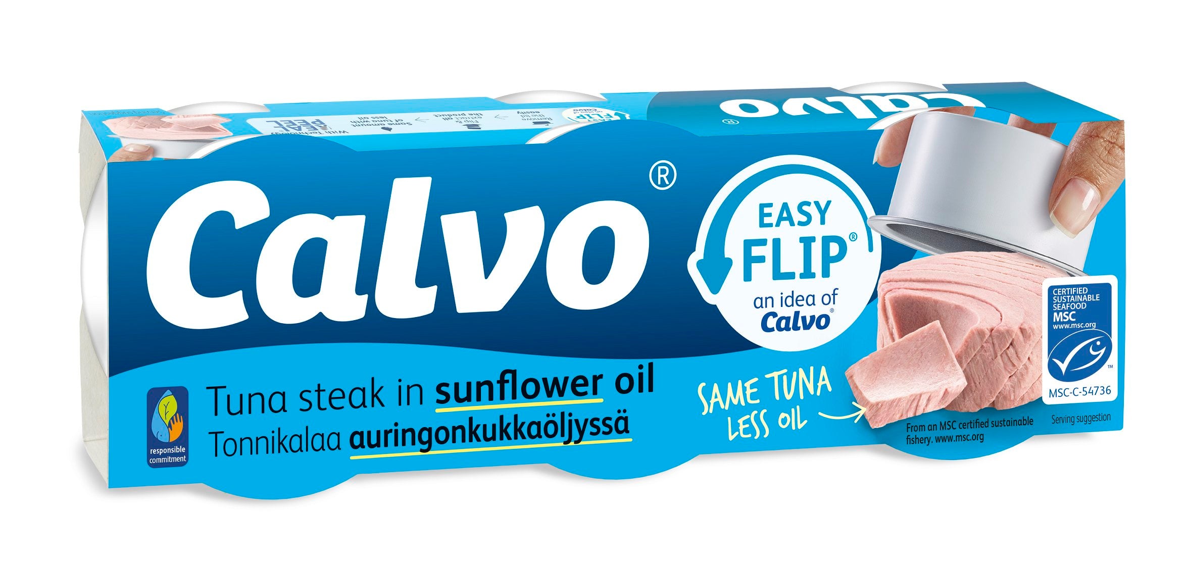 Calvo tonnikala auringonkukkaöljyssä MSC 3x65/52g