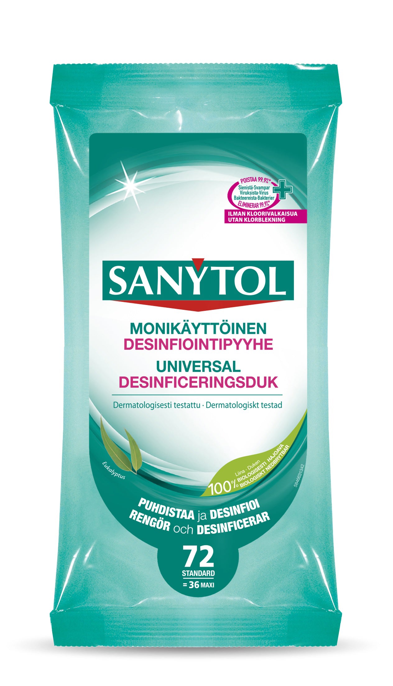 Sanytol desinfiointipyyhe 72kpl monikäyt