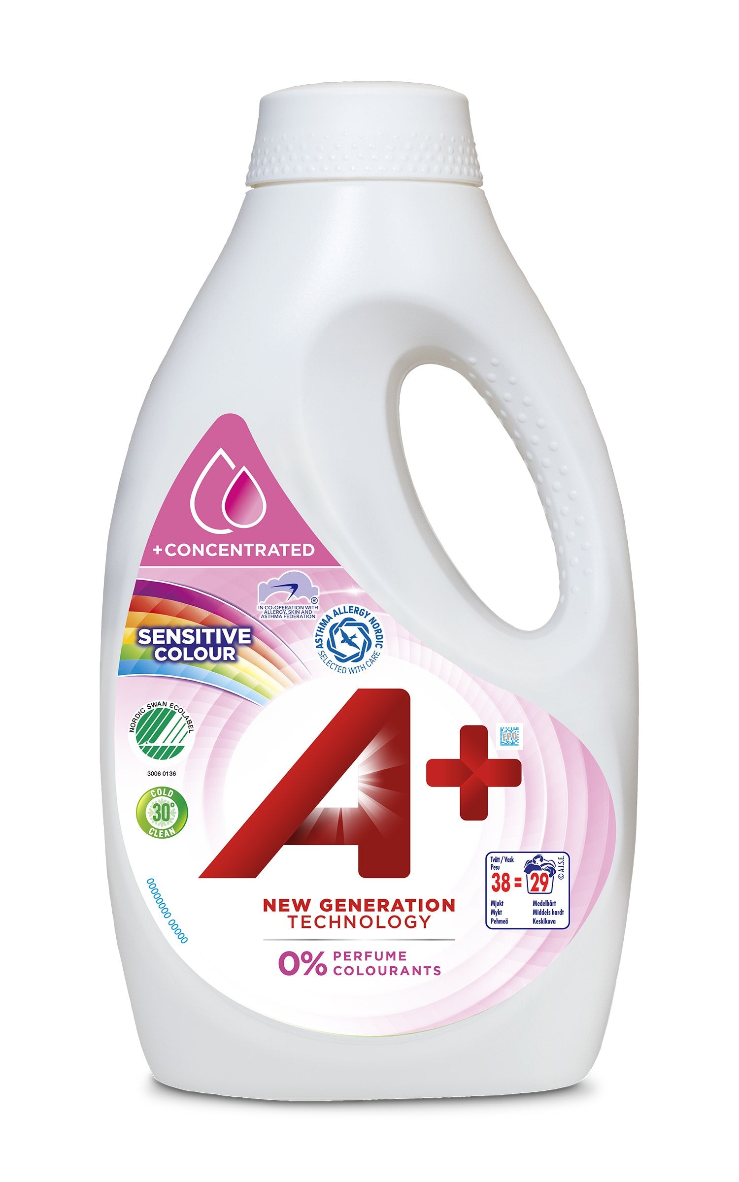 A+ pyykinpesuneste 1520ml SensitiveColor