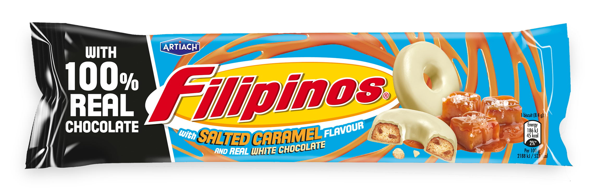 Filipinos 118g Suolainen kinuski Keksi valkosuklaalla