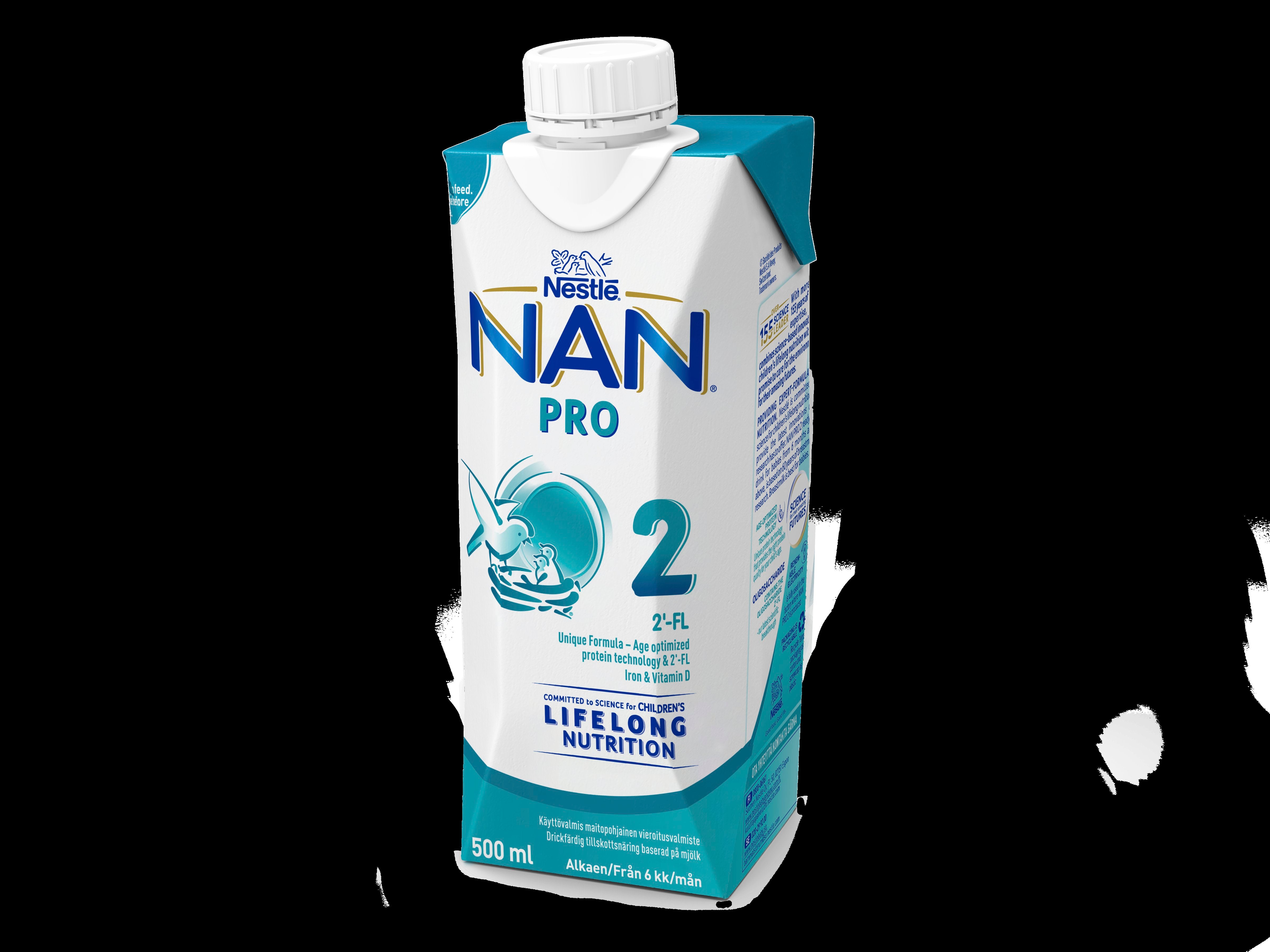 Nestlé Nan 500ml Pro 2 maitopohjainen käyttövalmis vierotusvalmiste
