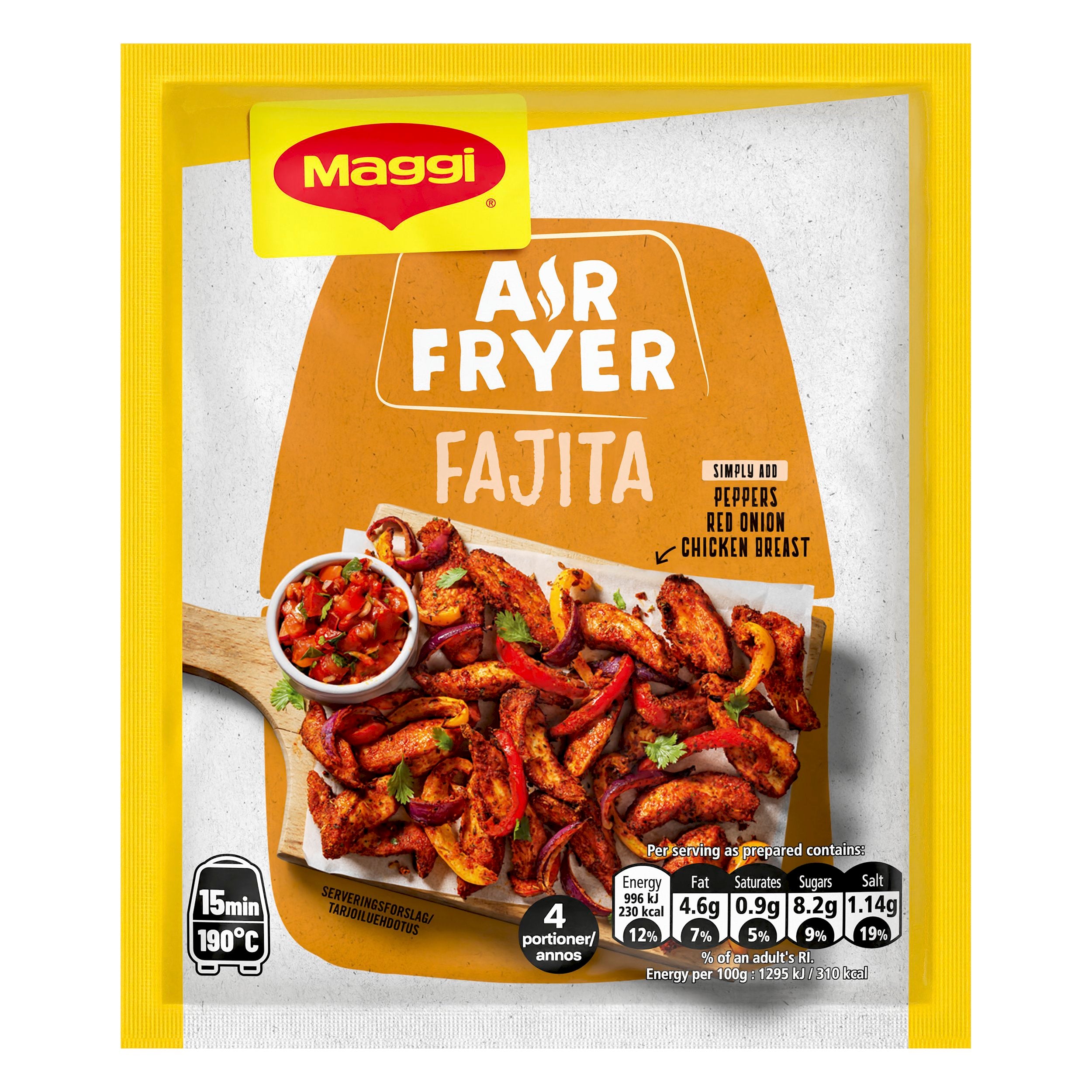 Maggi Air Fryer 27g Fajita -ainekset