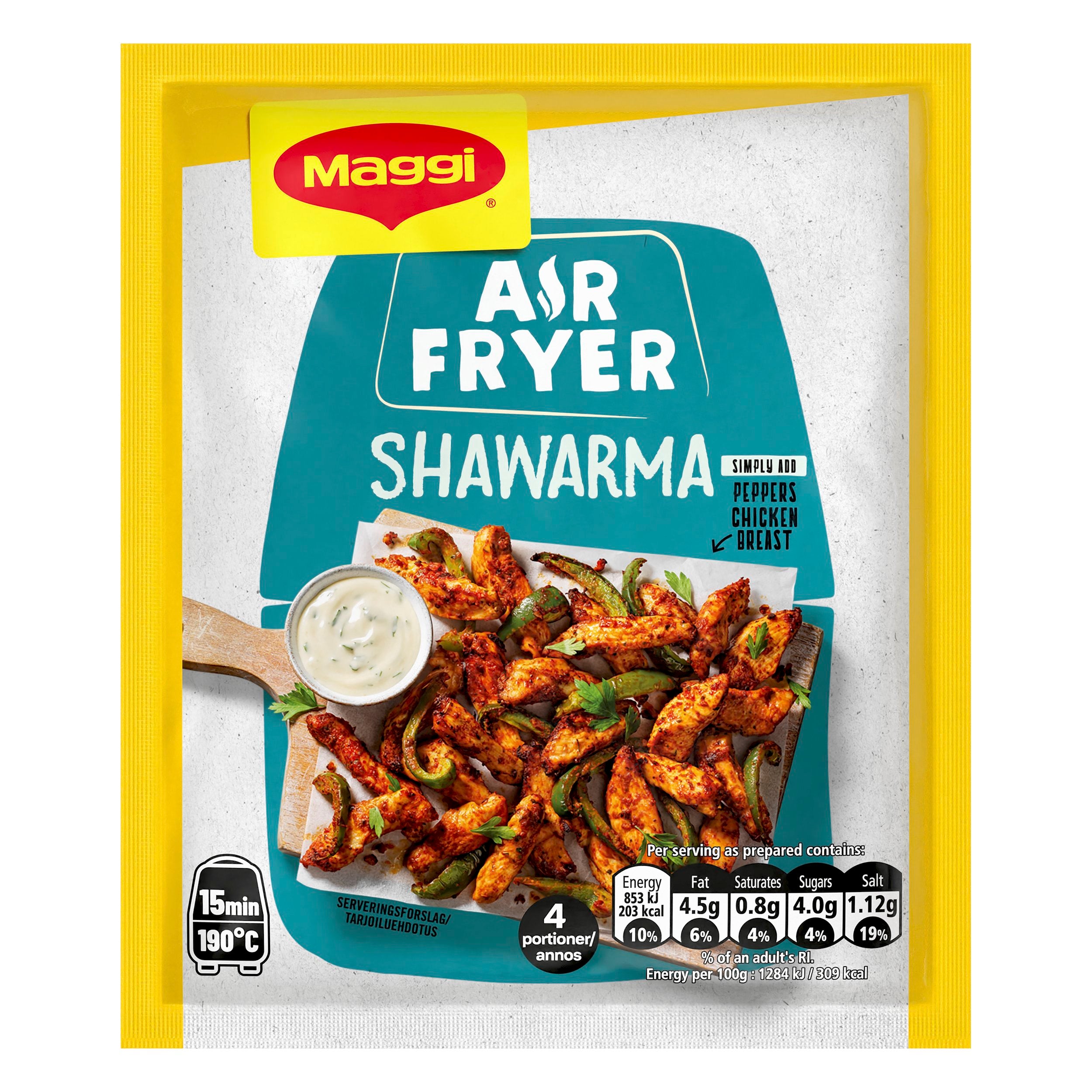 Maggi Air Fryer 25g Shawarma -ainekset