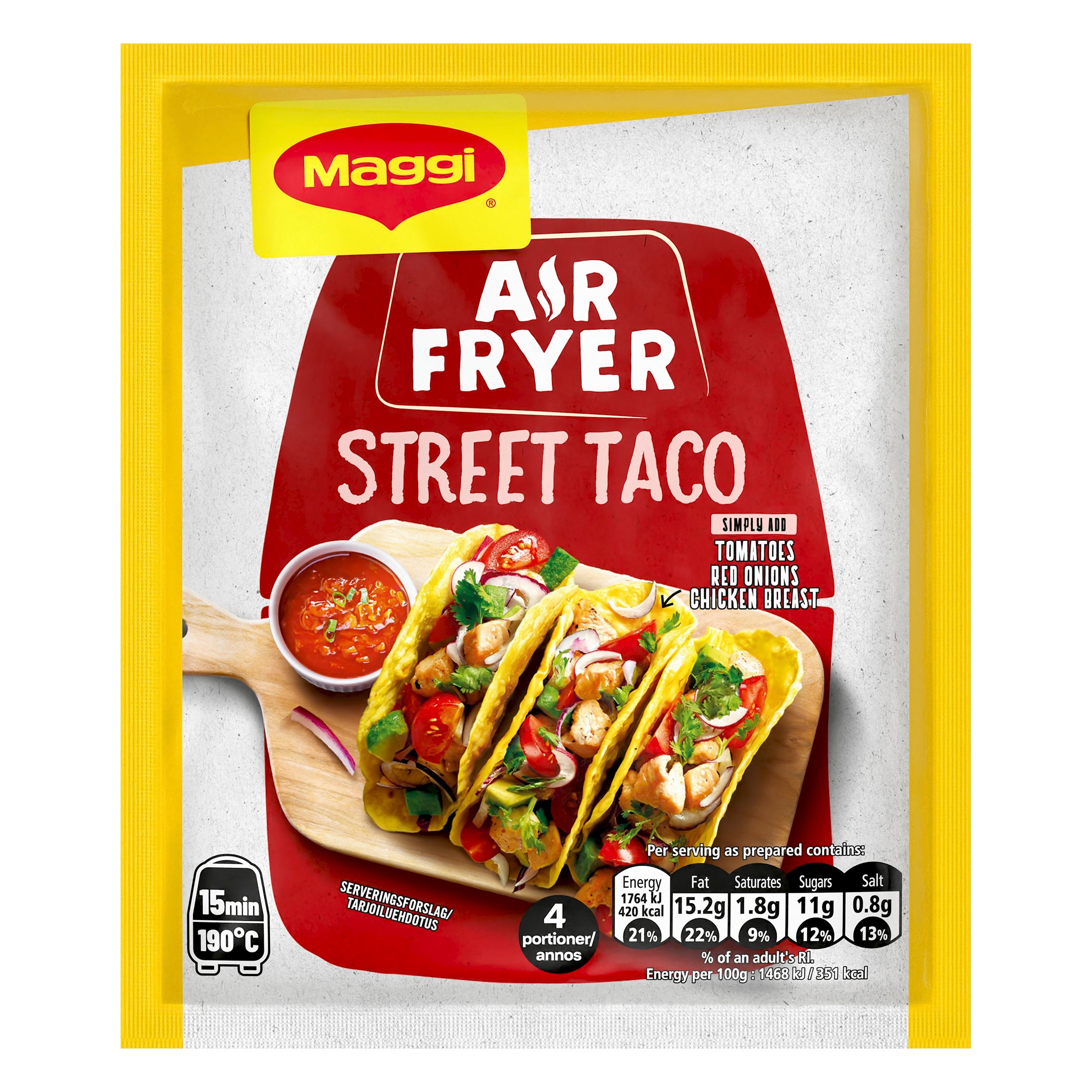 Maggi Air Fryer 41g Street Taco -ainekset