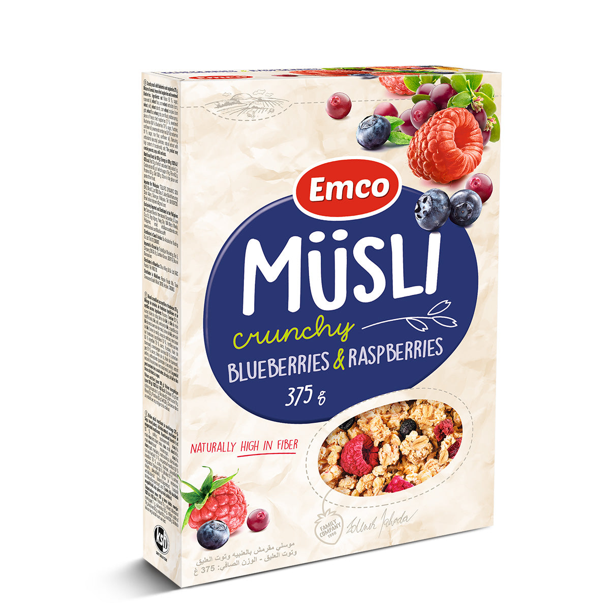 Emco Mysli mustikka / vadelma 375g