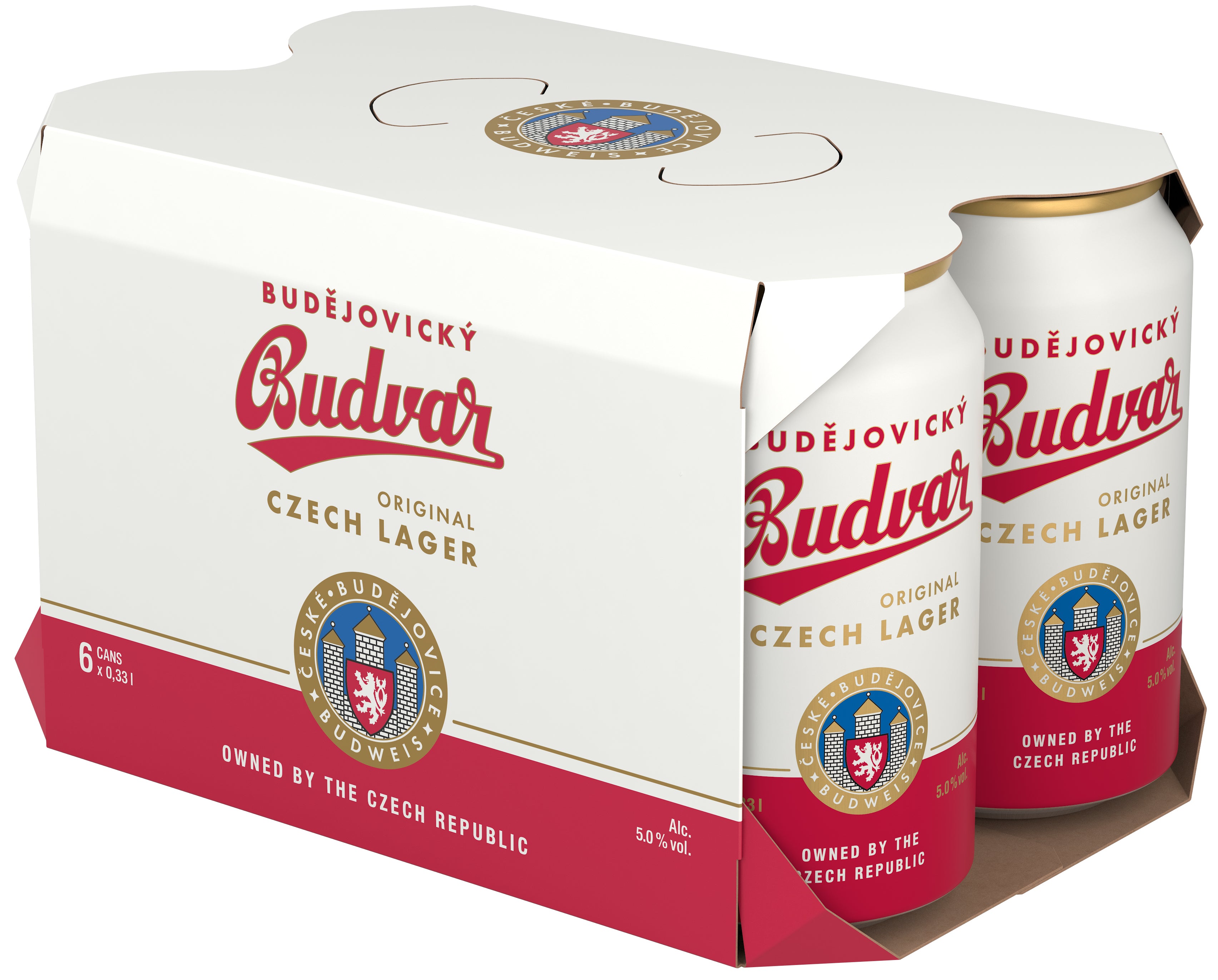 6-pack Budejovicky Budvar Original Czech lager 5% 0,33l oluttölkki