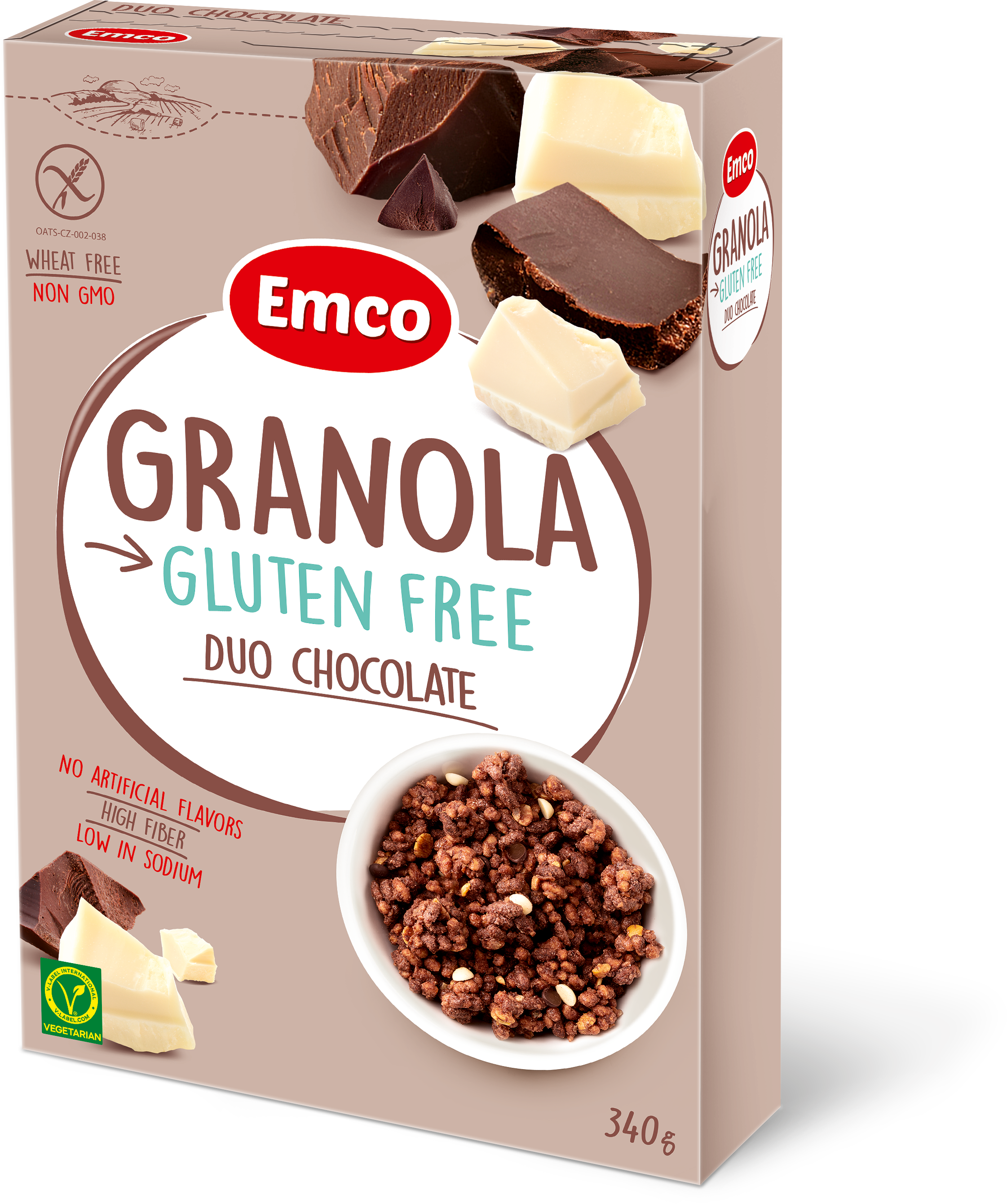 Emco Gluteeniton Granola Suklaa 340g