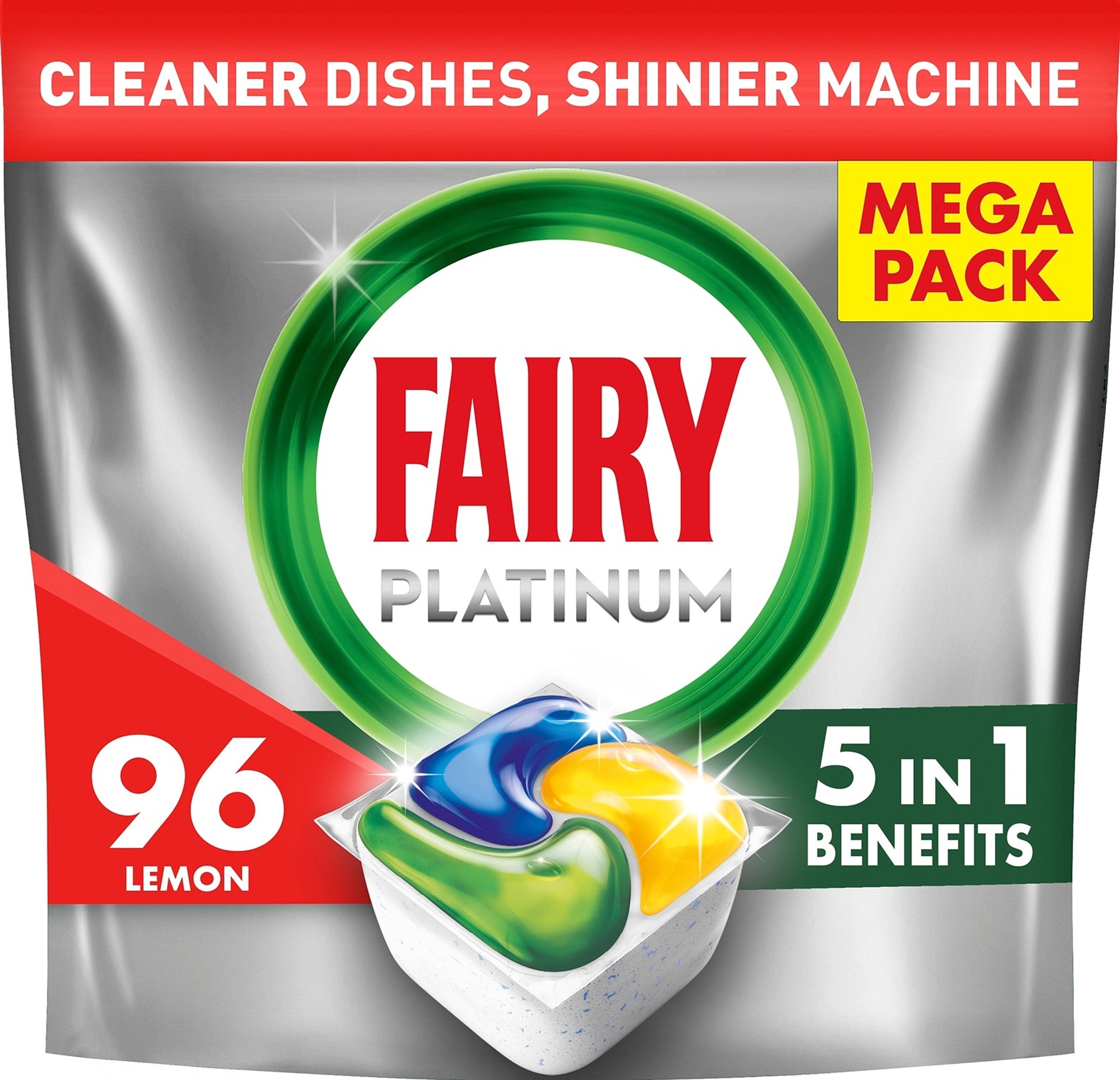 Fairy Platinum Tout-en-un Citron 96 comprimés