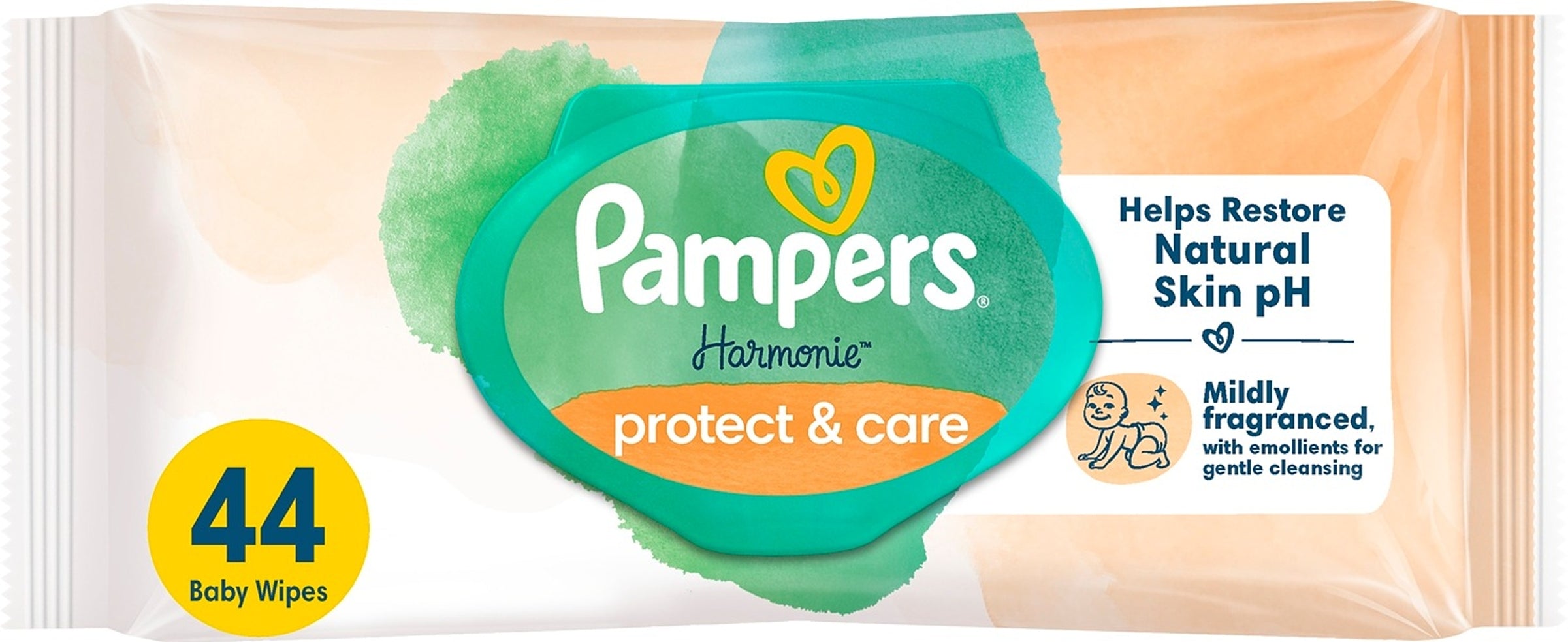Pampers Harmonie protect & care 44kpl puhdistuspyyhe