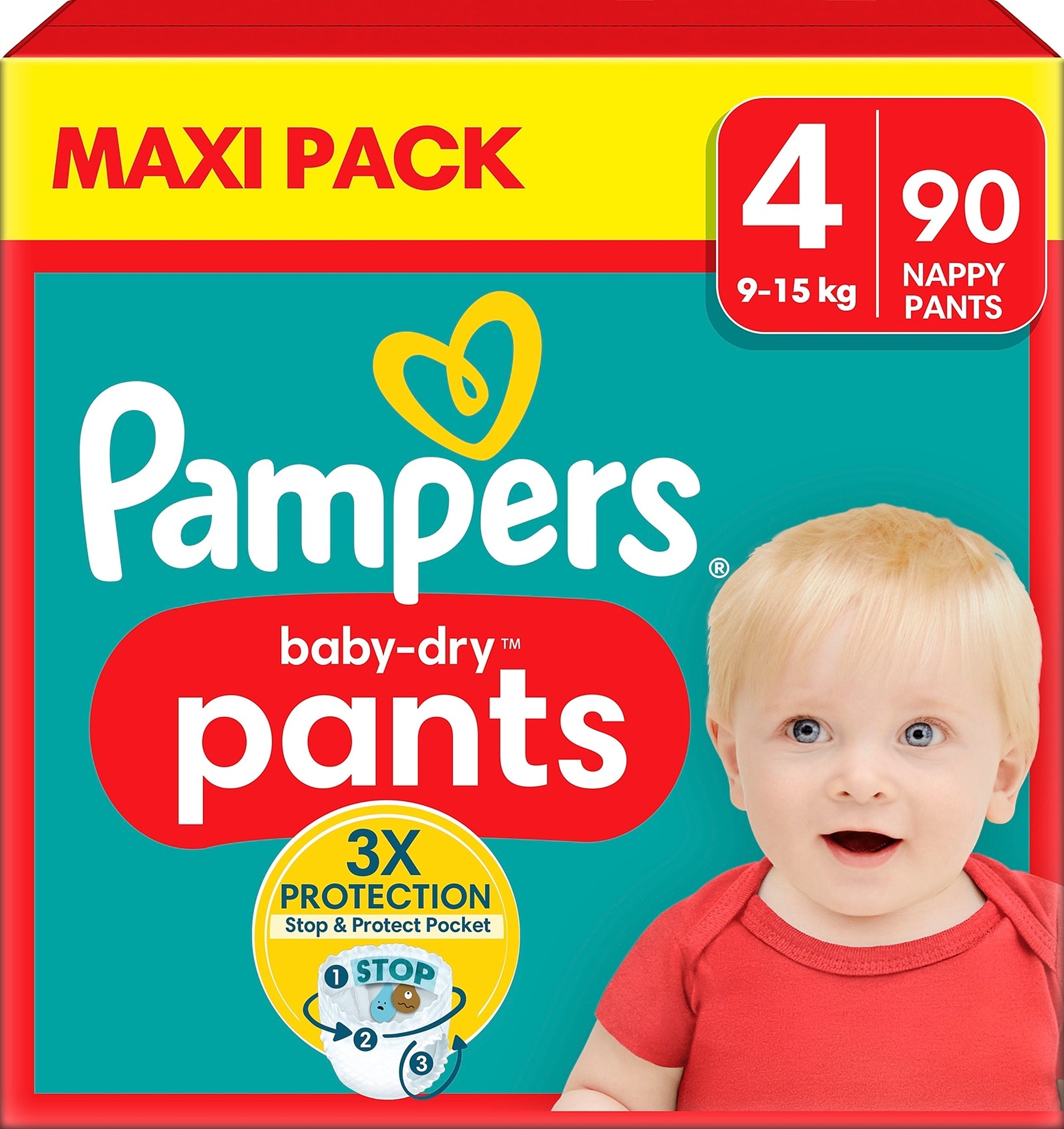 Pampers BabyDry Pants S4 9-15kg 90kpl vaippa