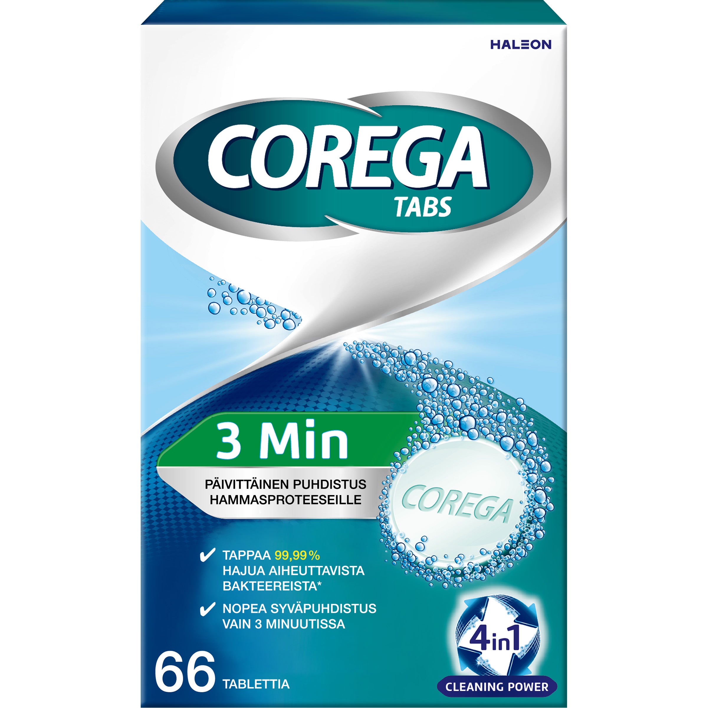Corega Tabs 3 Minutes poretabletti 66 kpl