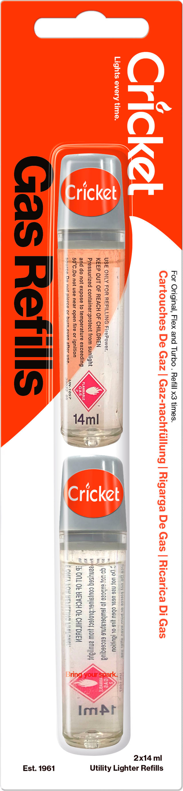 Cricket Sytyttimen täyttökaasu 2x14ml