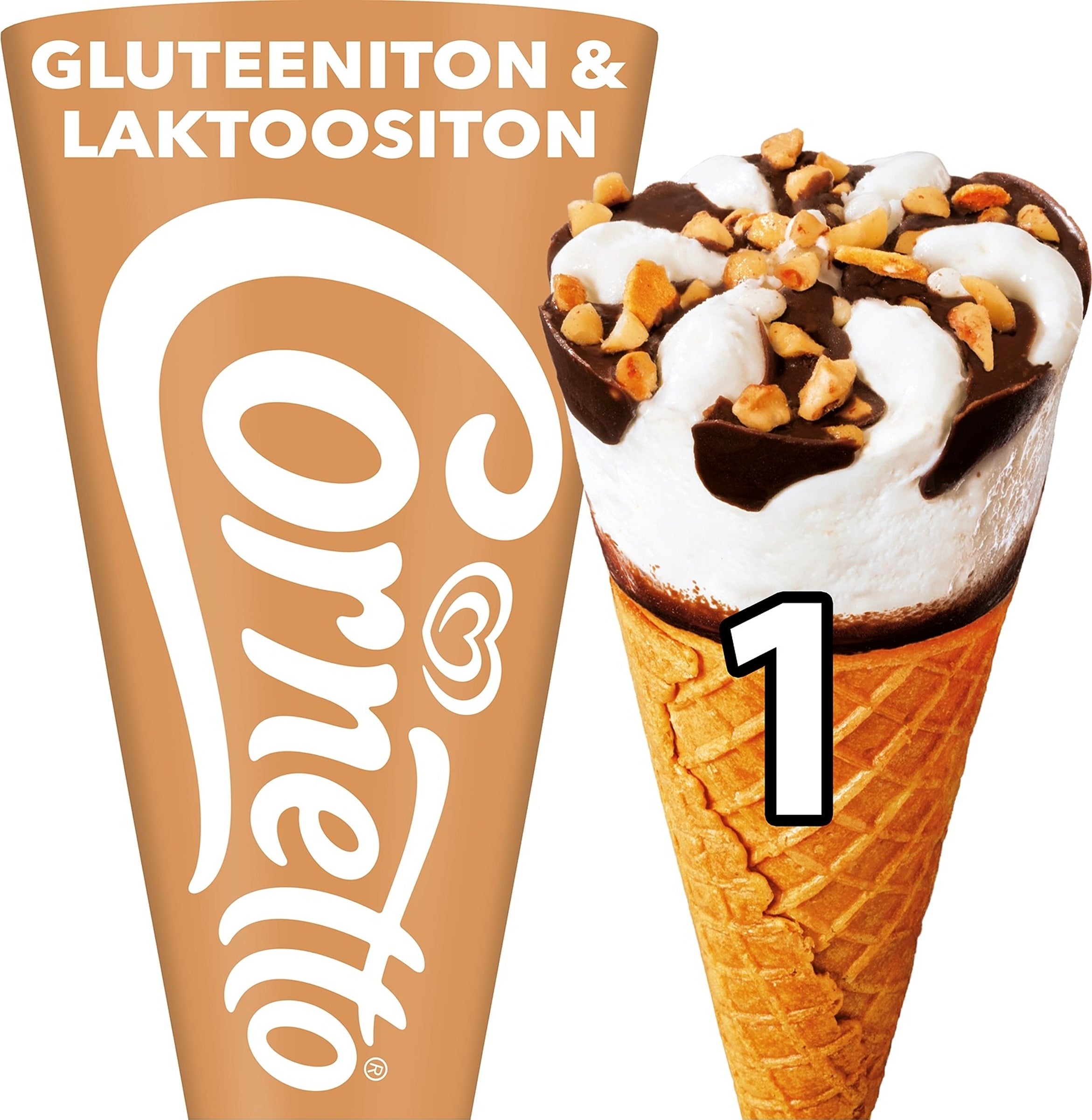 Cornetto Gluteeniton ja laktoositon Jäätelötuutti 125ml/75g