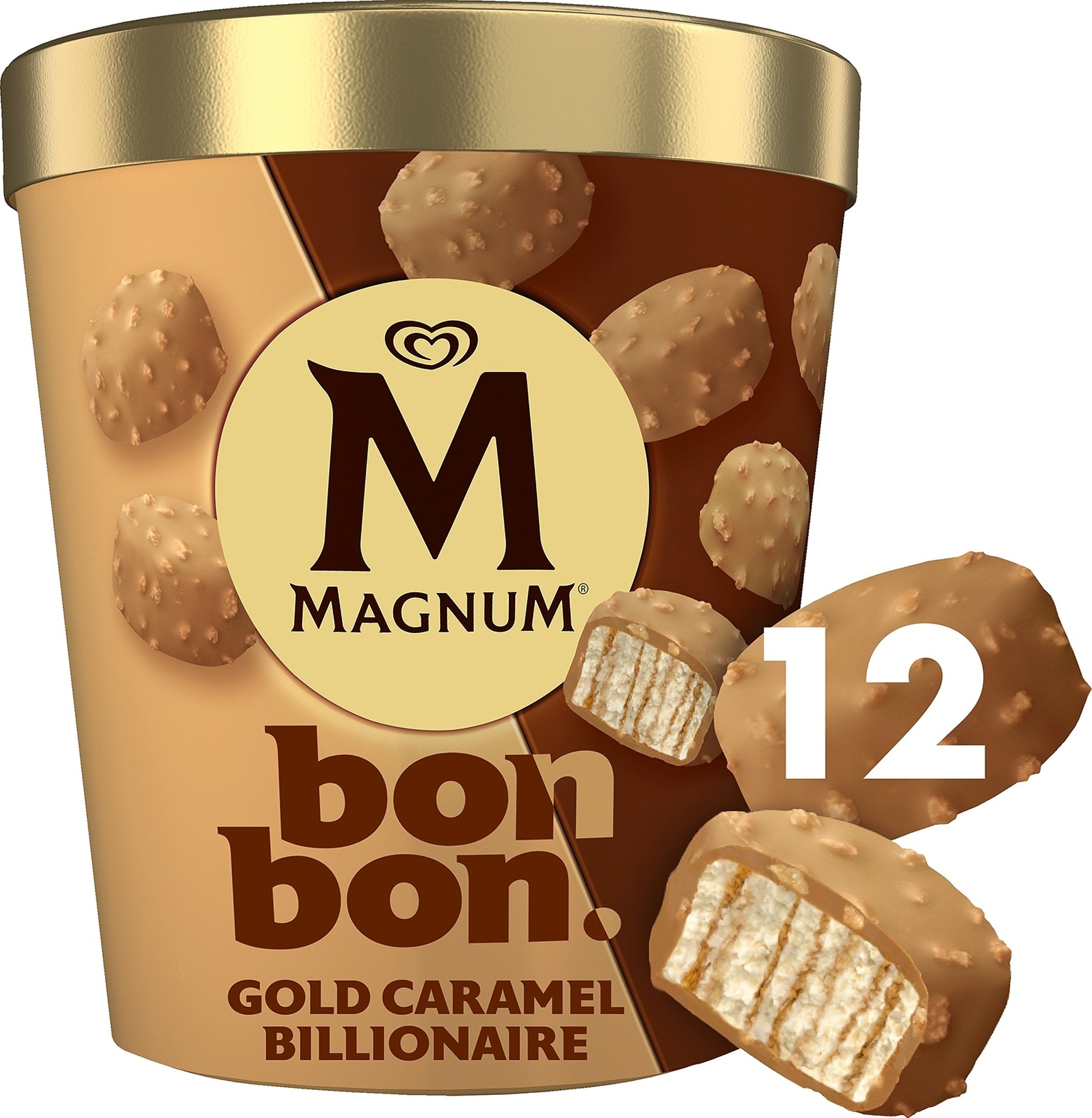 Magnum Bonbon Gold Caramel Billionaire Jäätelö Monipakkaus 204ml/168g 12kpl