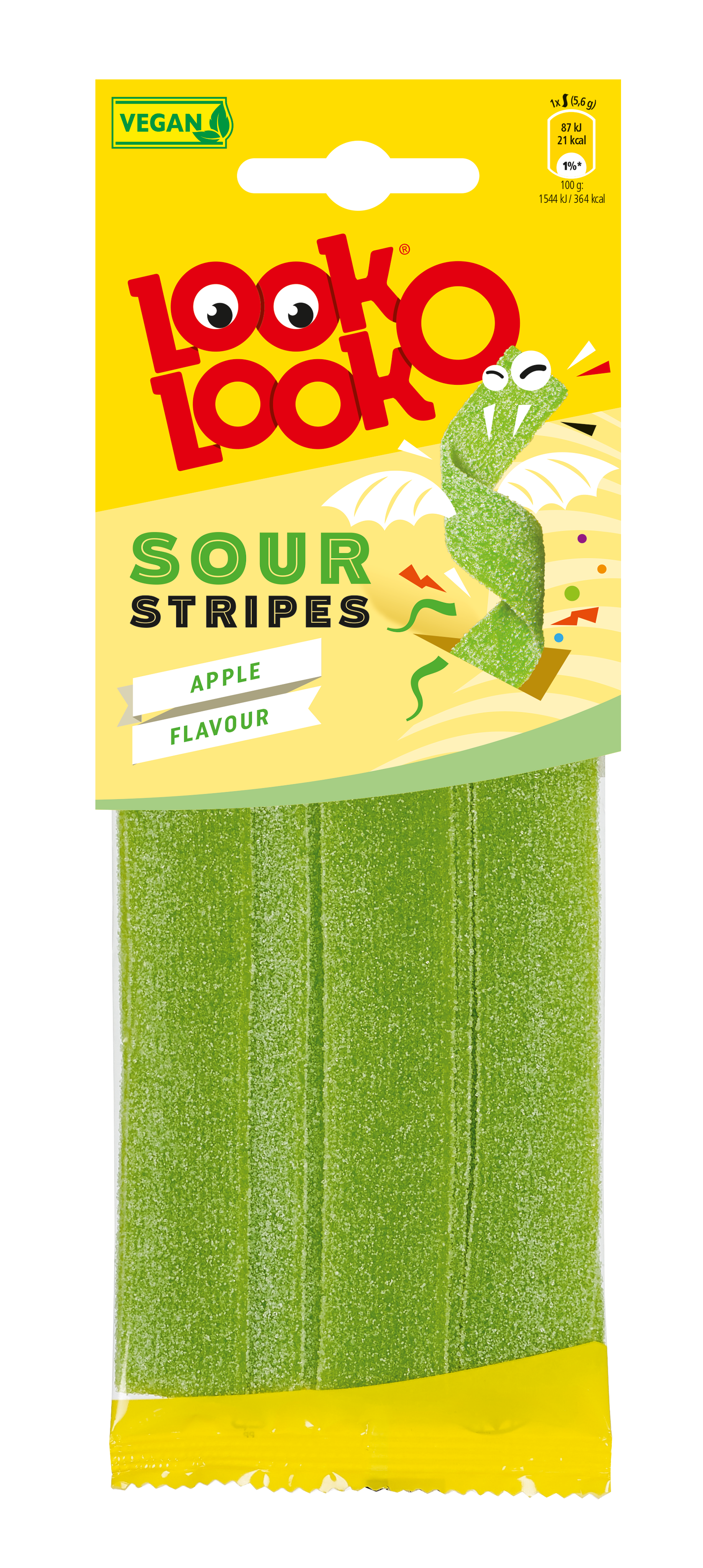 Look-O-Look Sour Apple Stripes viinikumimakeinen 90g