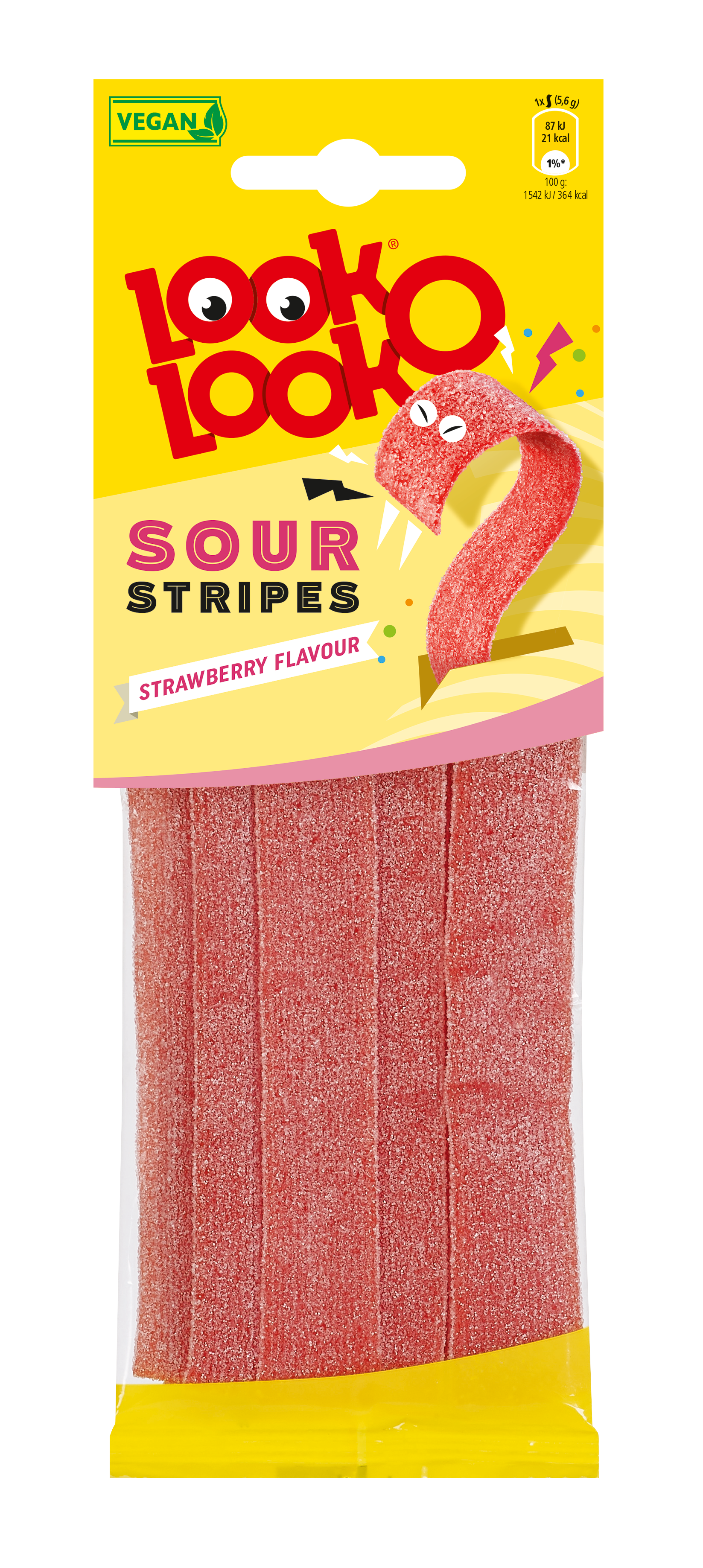 Look-O-Look Sour Stripes Strawberry viinikumimakeinen 90g