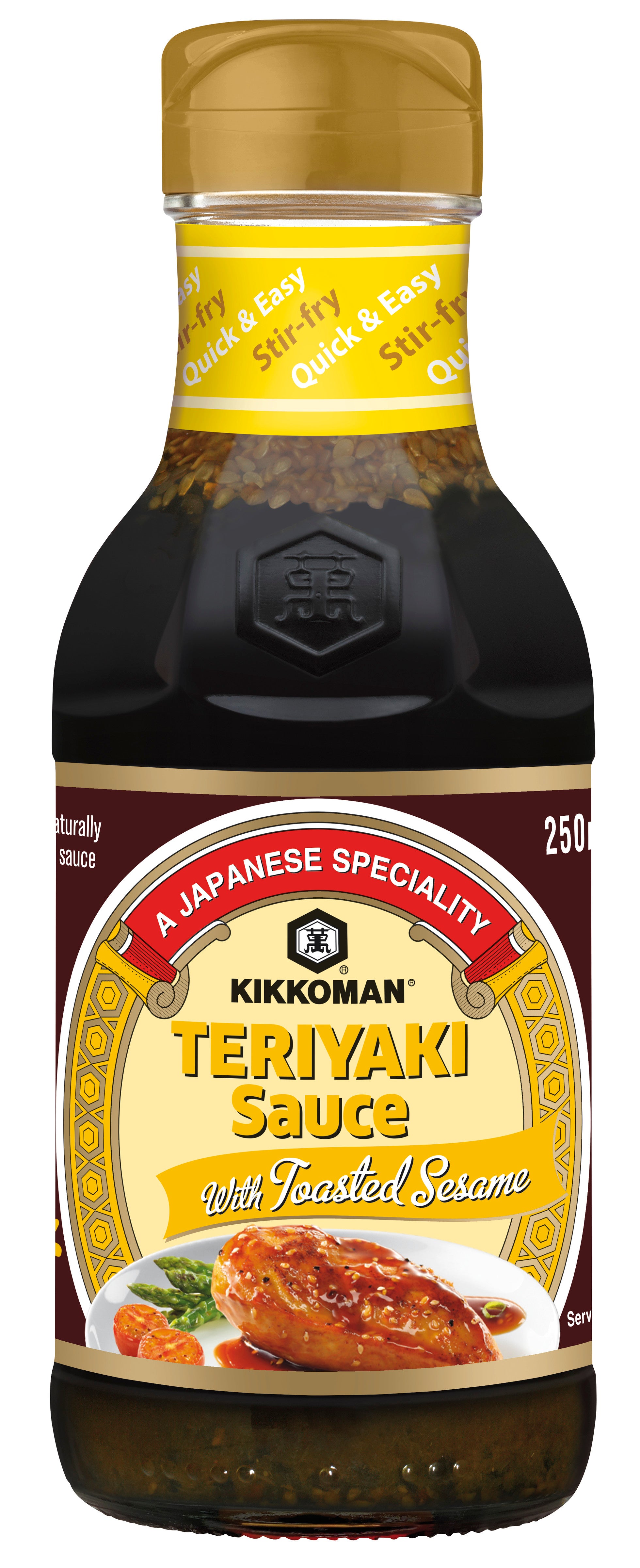Kikkoman 250ml paahdetuilla seeaminsiemenillä maustettu Teriyaki-kastike