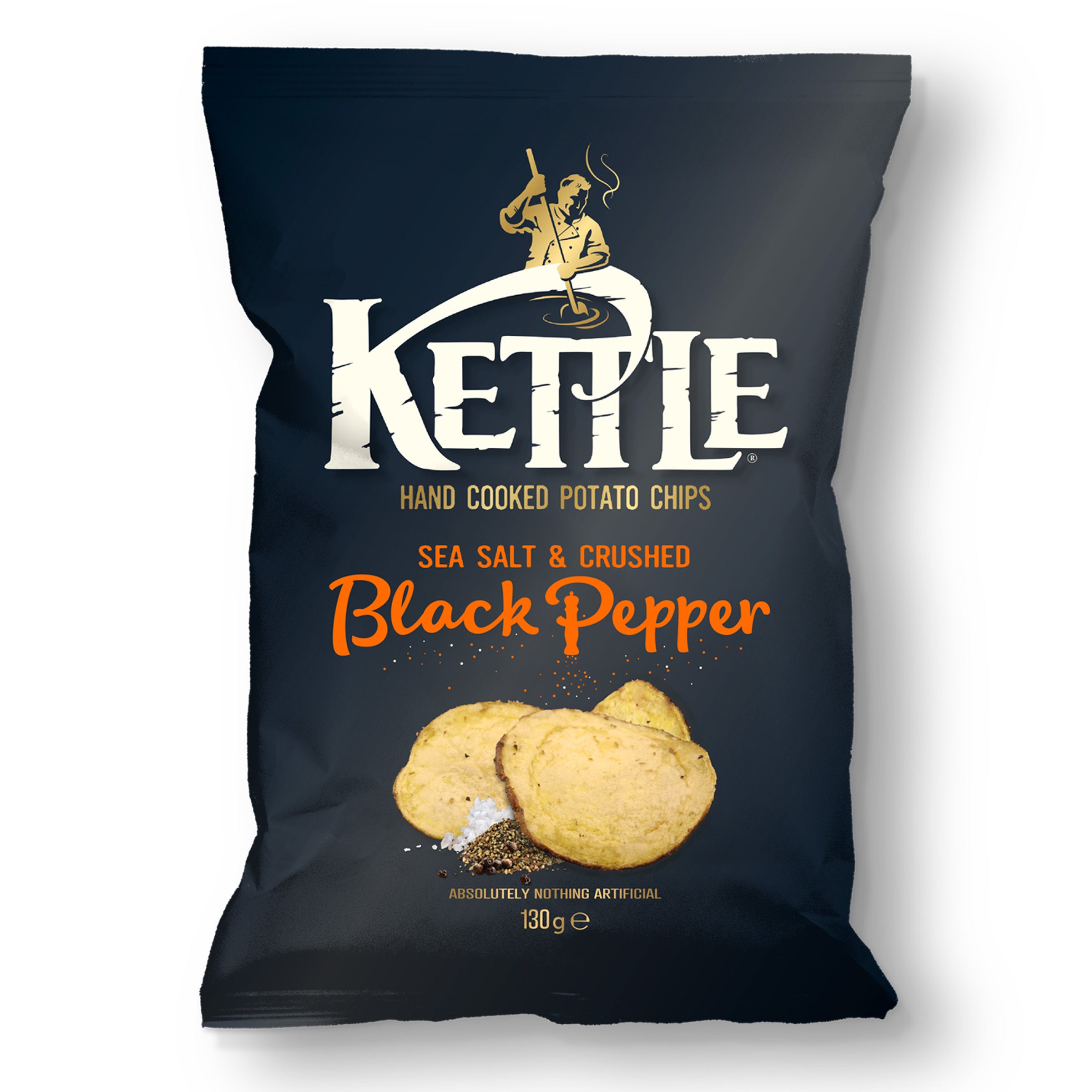 130g Kettle Chips Sea Salt with Crushed Pepper perunalastut