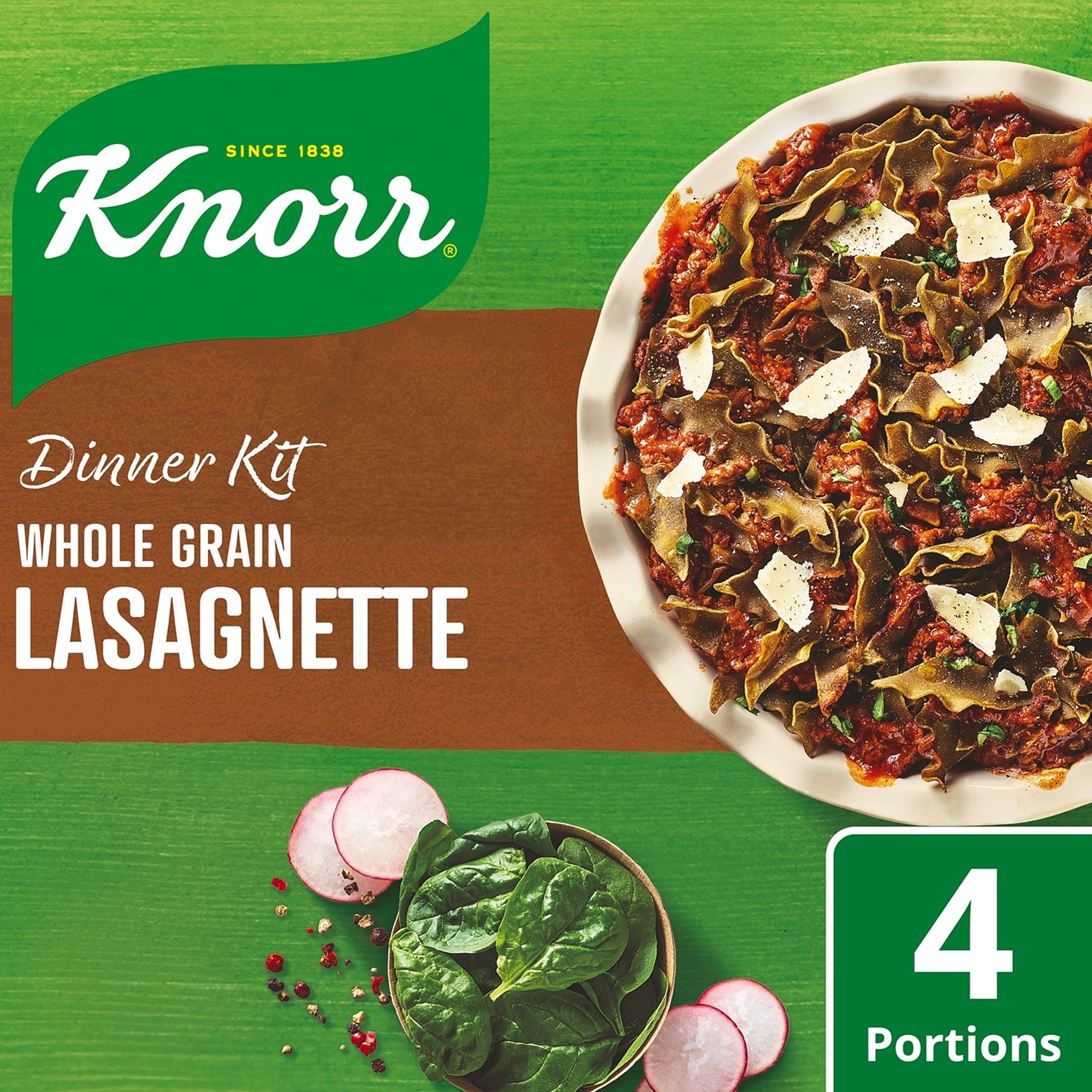 Knorr Täysjyvä Lasagnette ateria-aines Sisältää täysjyväpastaa 266 g 3–4 annosta